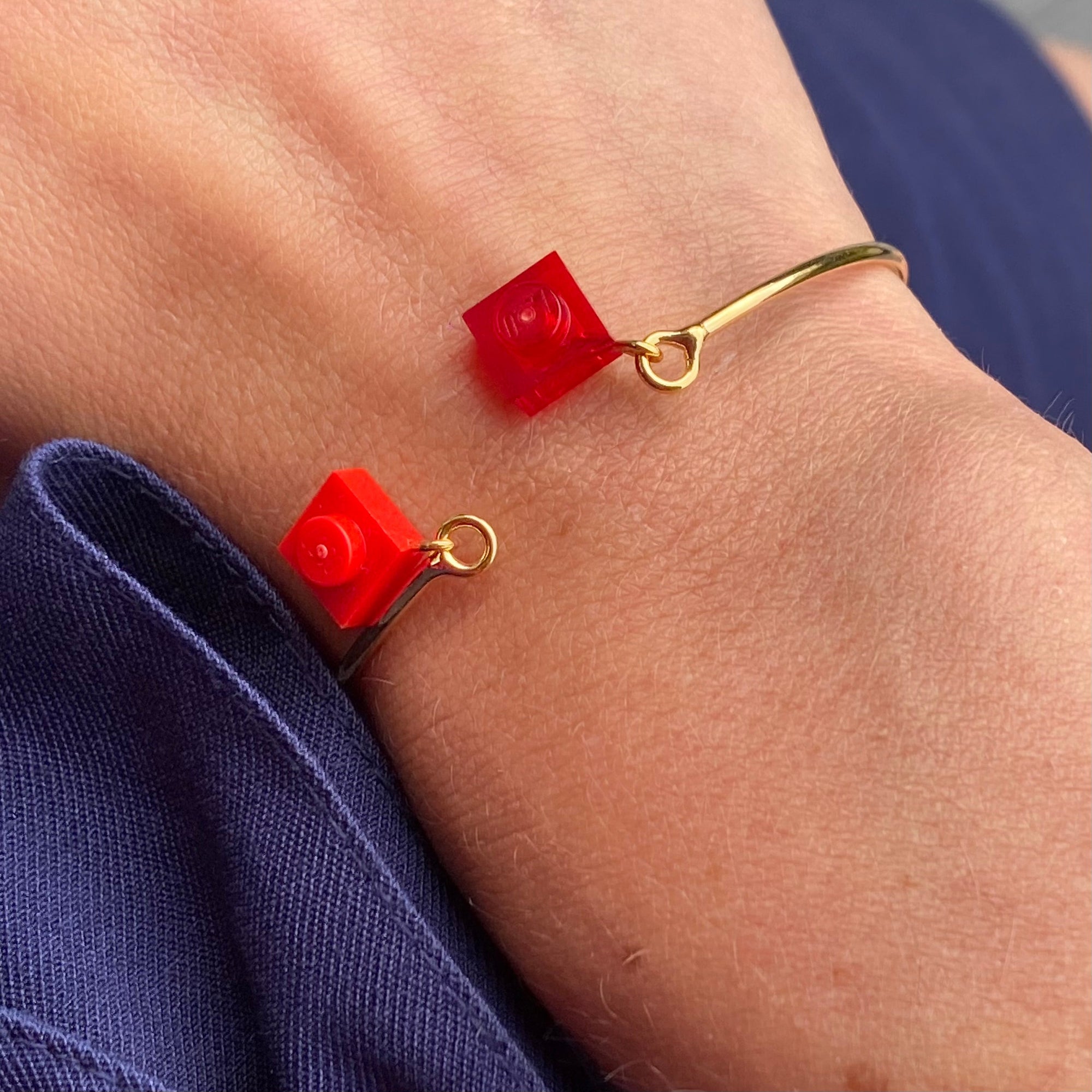 Bracelet jonc ouvert doré - Les Rockeuses