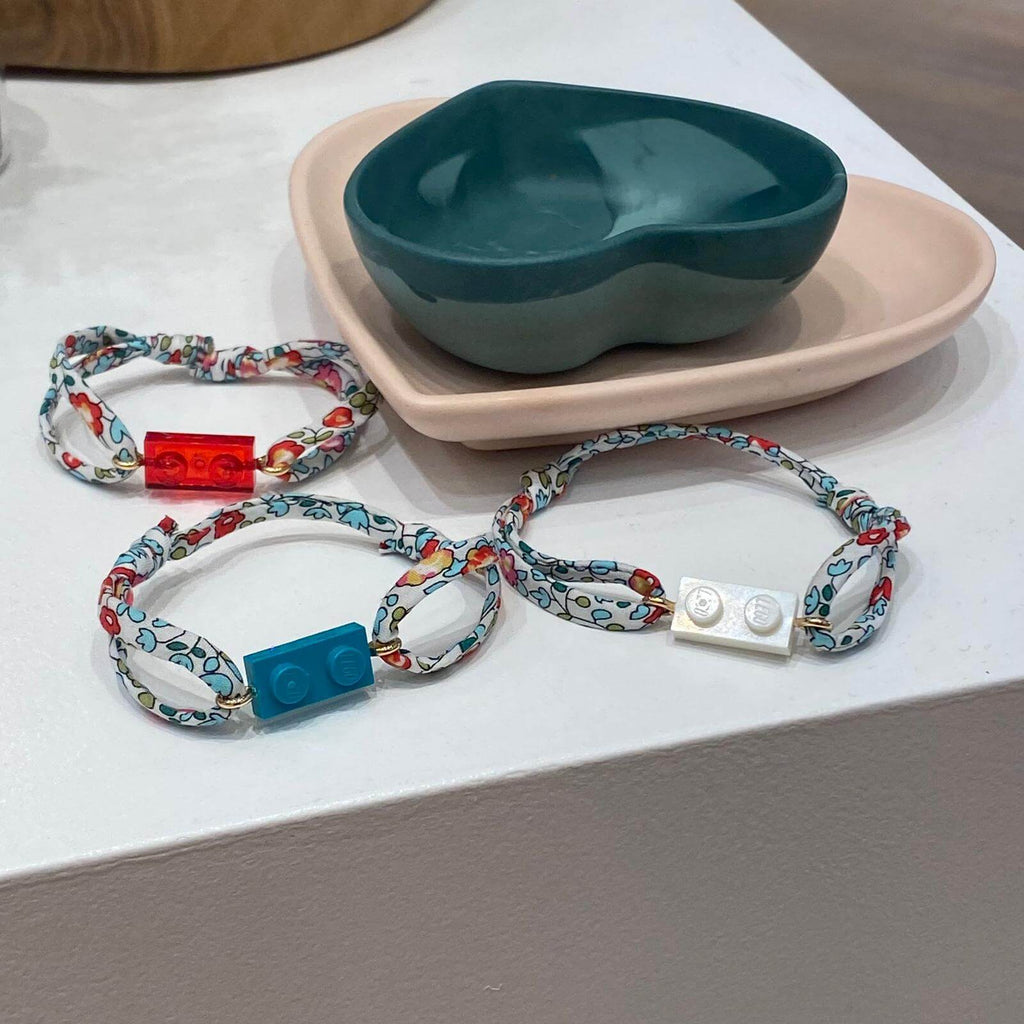 Liberty Eloise cord bracelets with LEGO® brick
