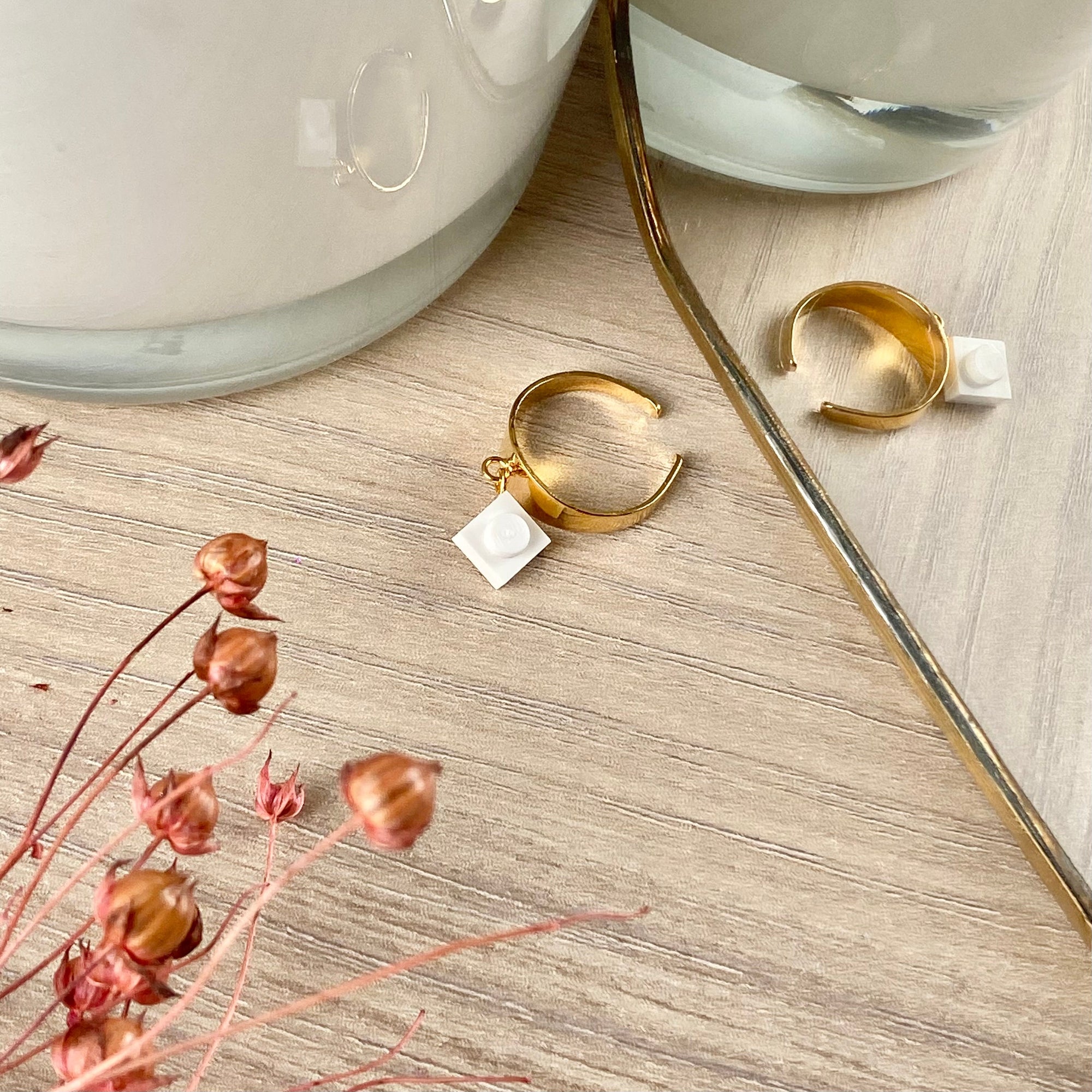 Bague dorée large ajustable - Les Rockeuses