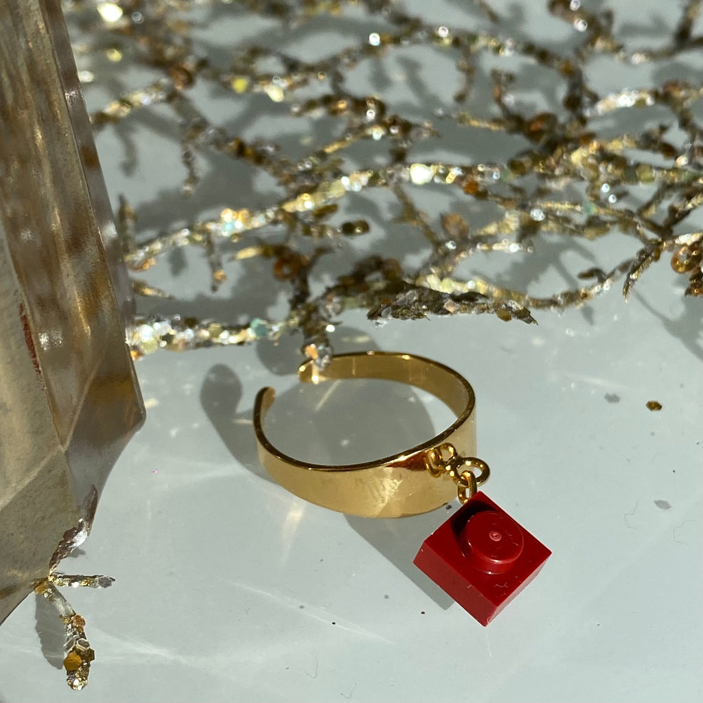 Bague dorée large ajustable - Les Rockeuses