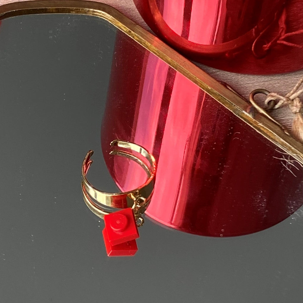 Bague dorée large ajustable - Les Rockeuses