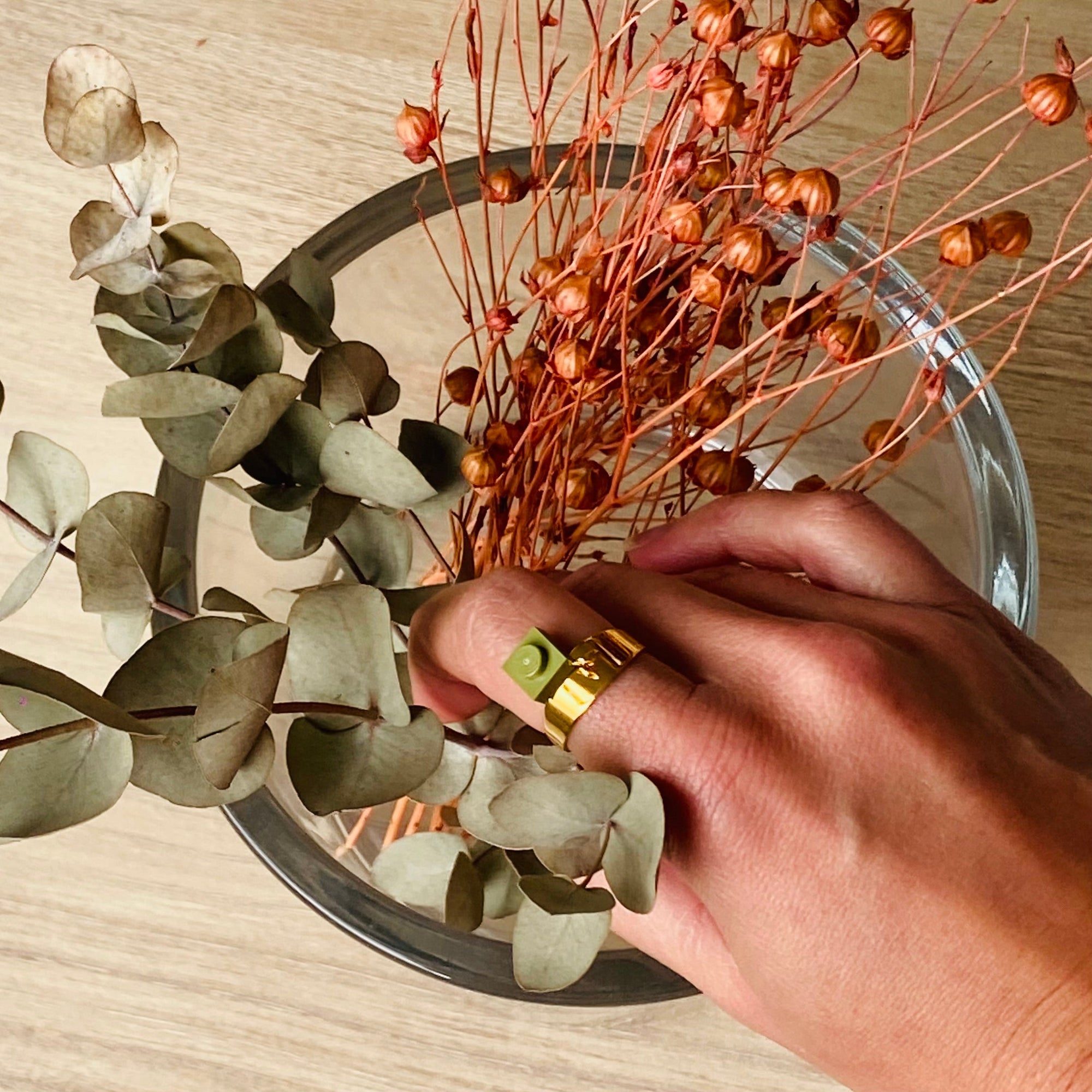 Bague dorée large ajustable - Les Rockeuses