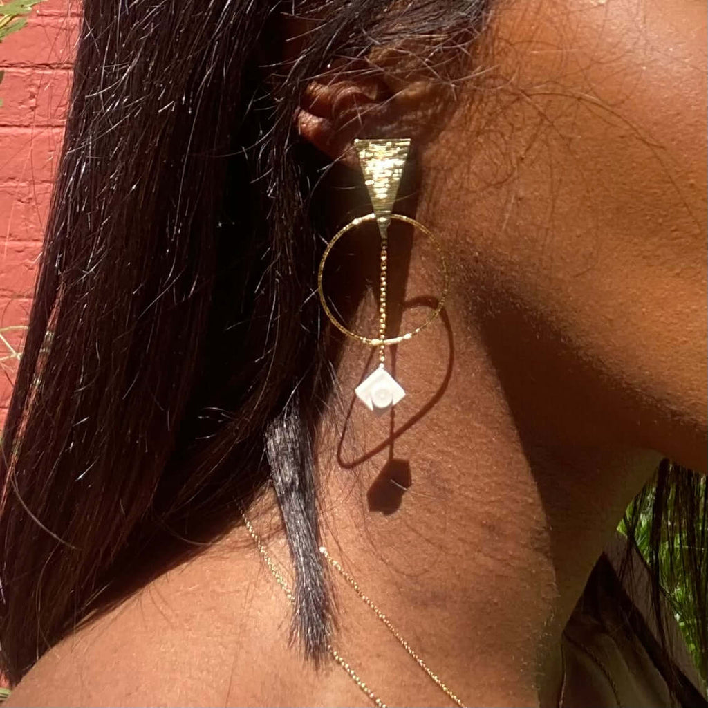 Boucles d'oreilles ethniques dorées - Les Voyageuses