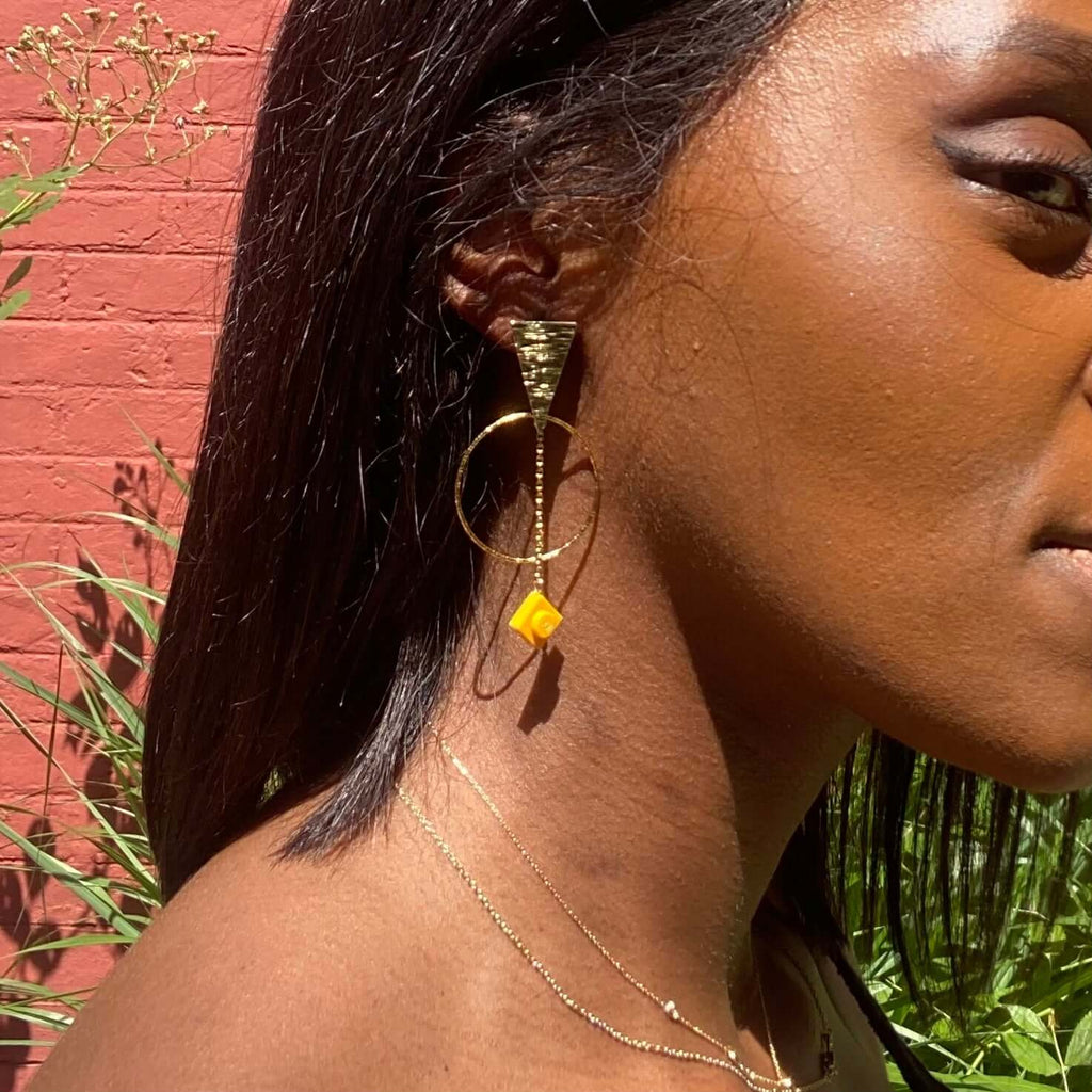 Boucles d'oreilles ethniques dorées - Les Voyageuses