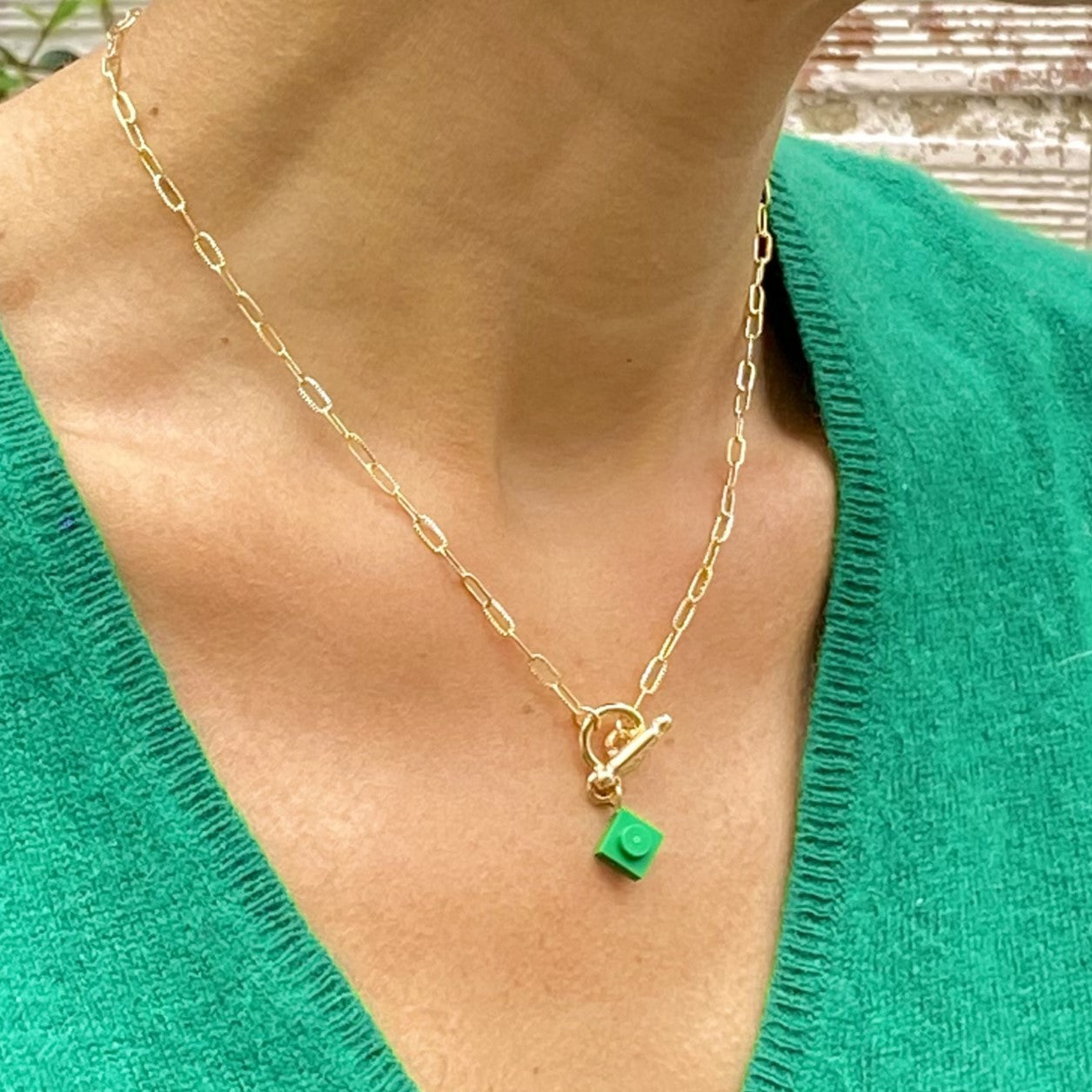 Hammered rectangular mesh necklace - Les Danseuses