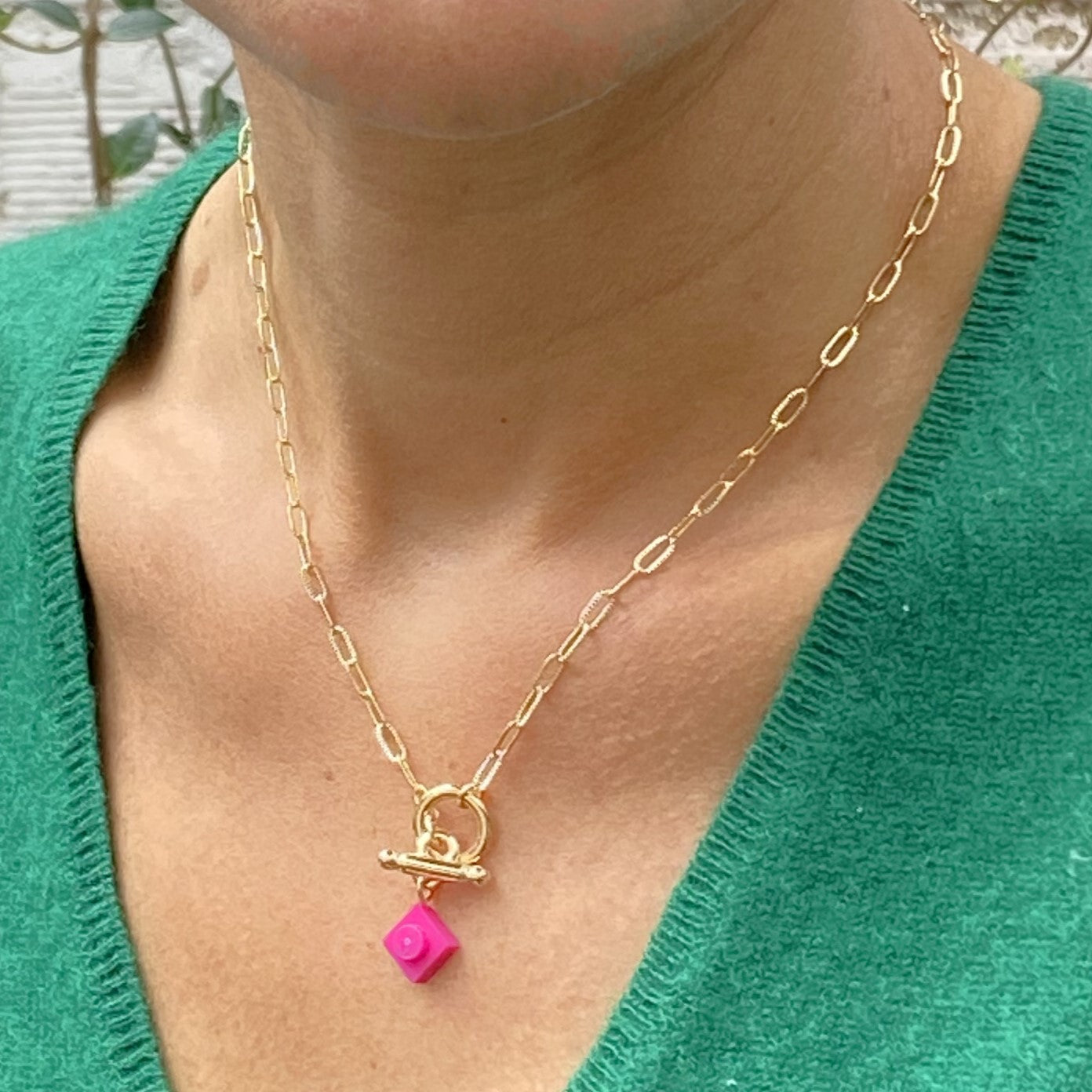 Hammered rectangular mesh necklace - Les Danseuses