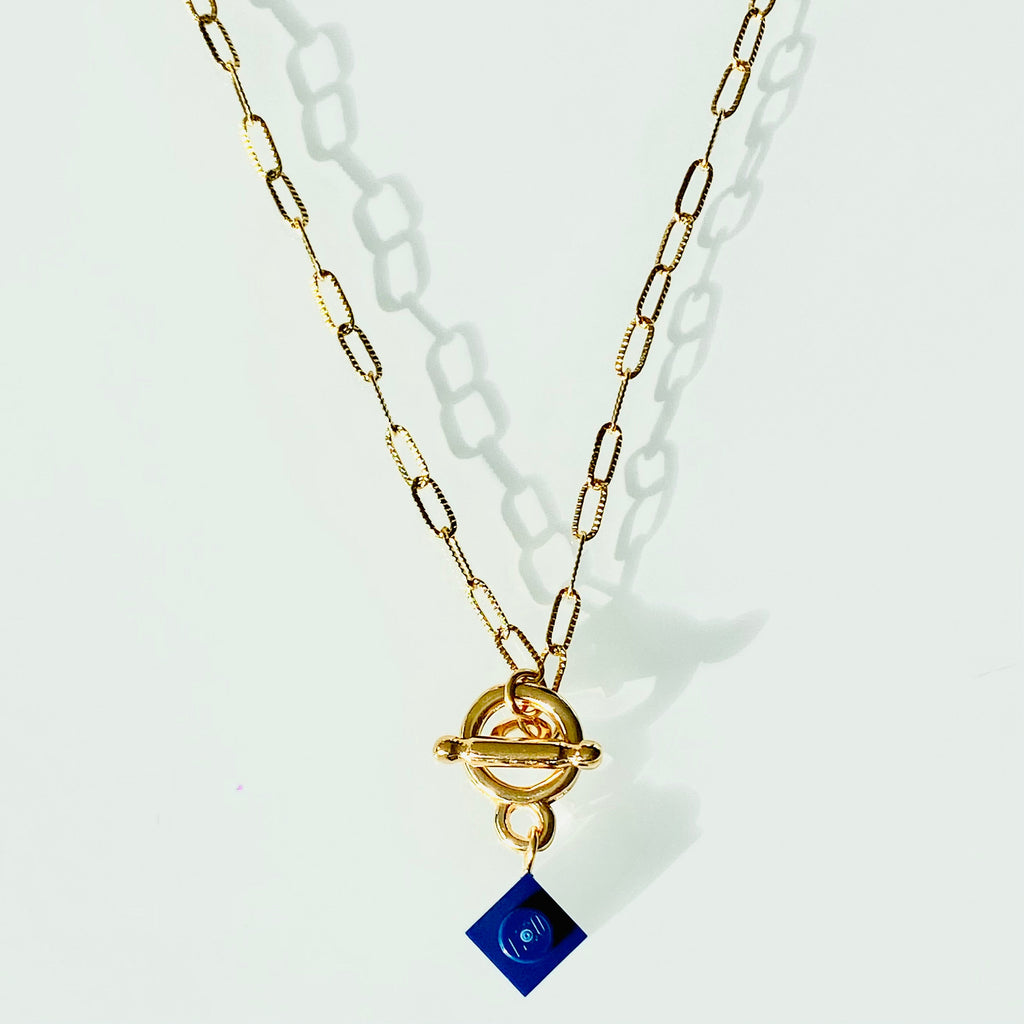 Hammered rectangular mesh necklace - Les Danseuses