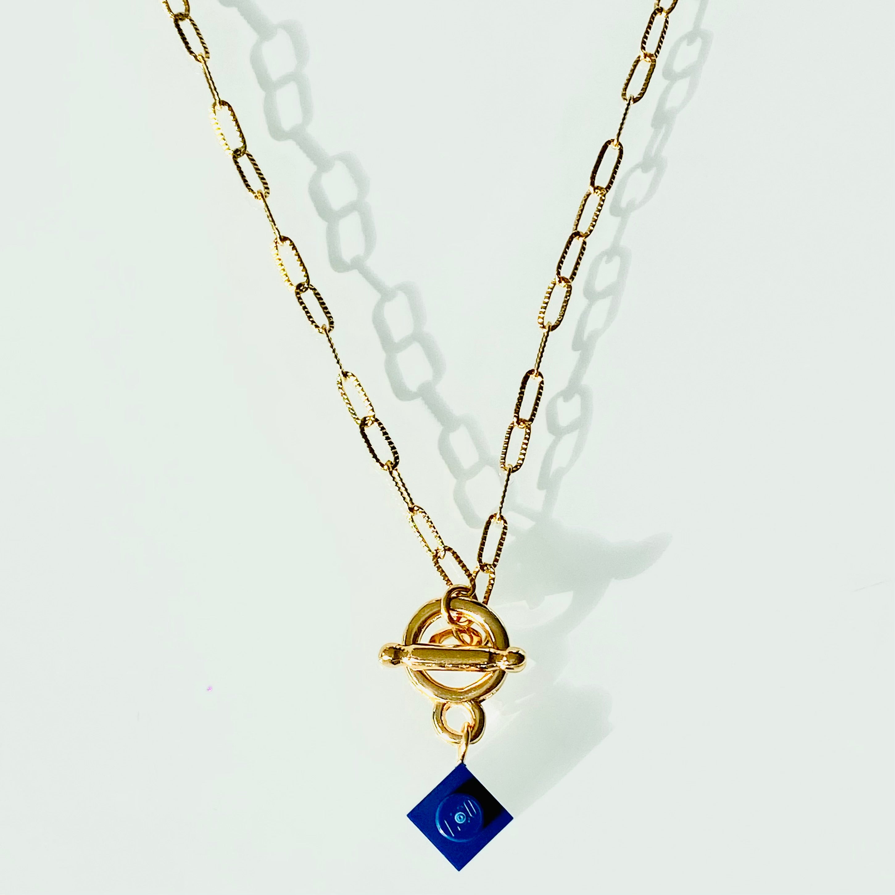 Hammered rectangular mesh necklace - Les Danseuses