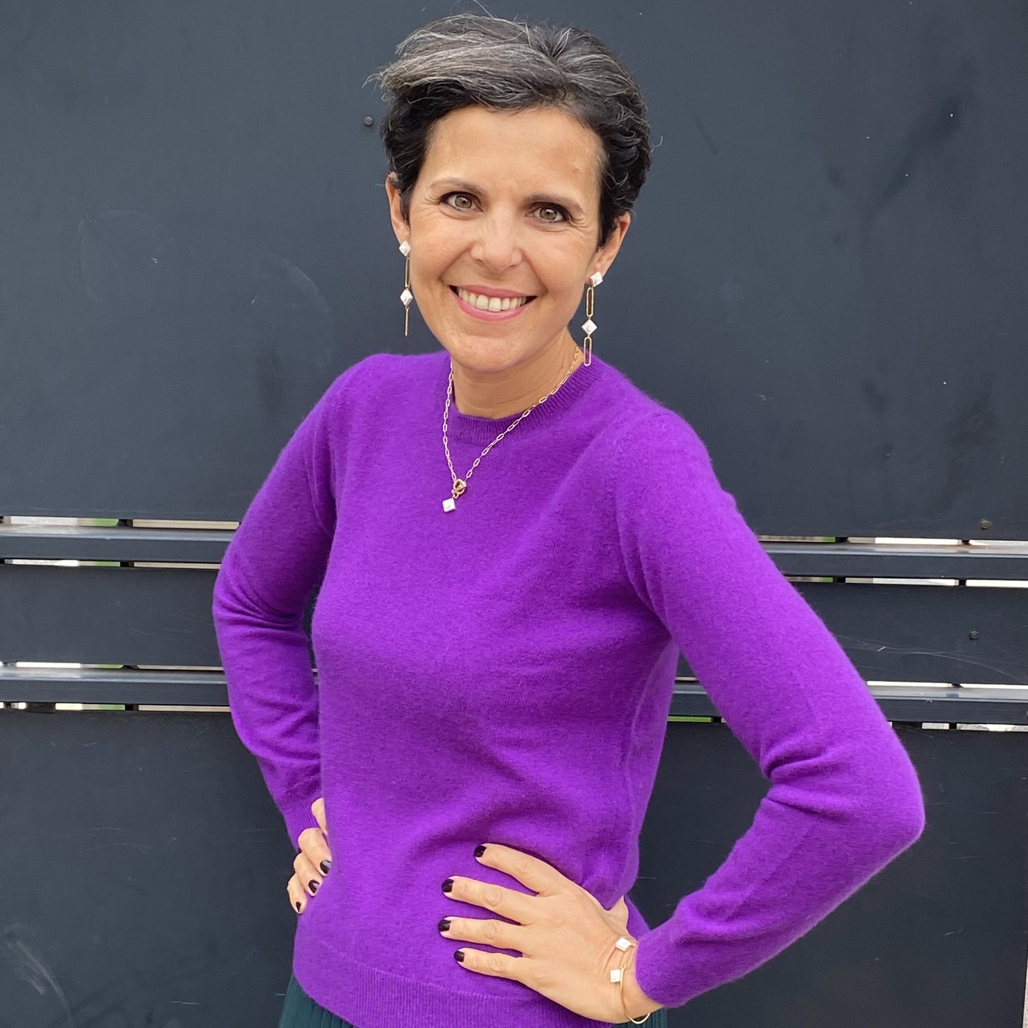 Collier maille rectangle martelée - Les Danseuses