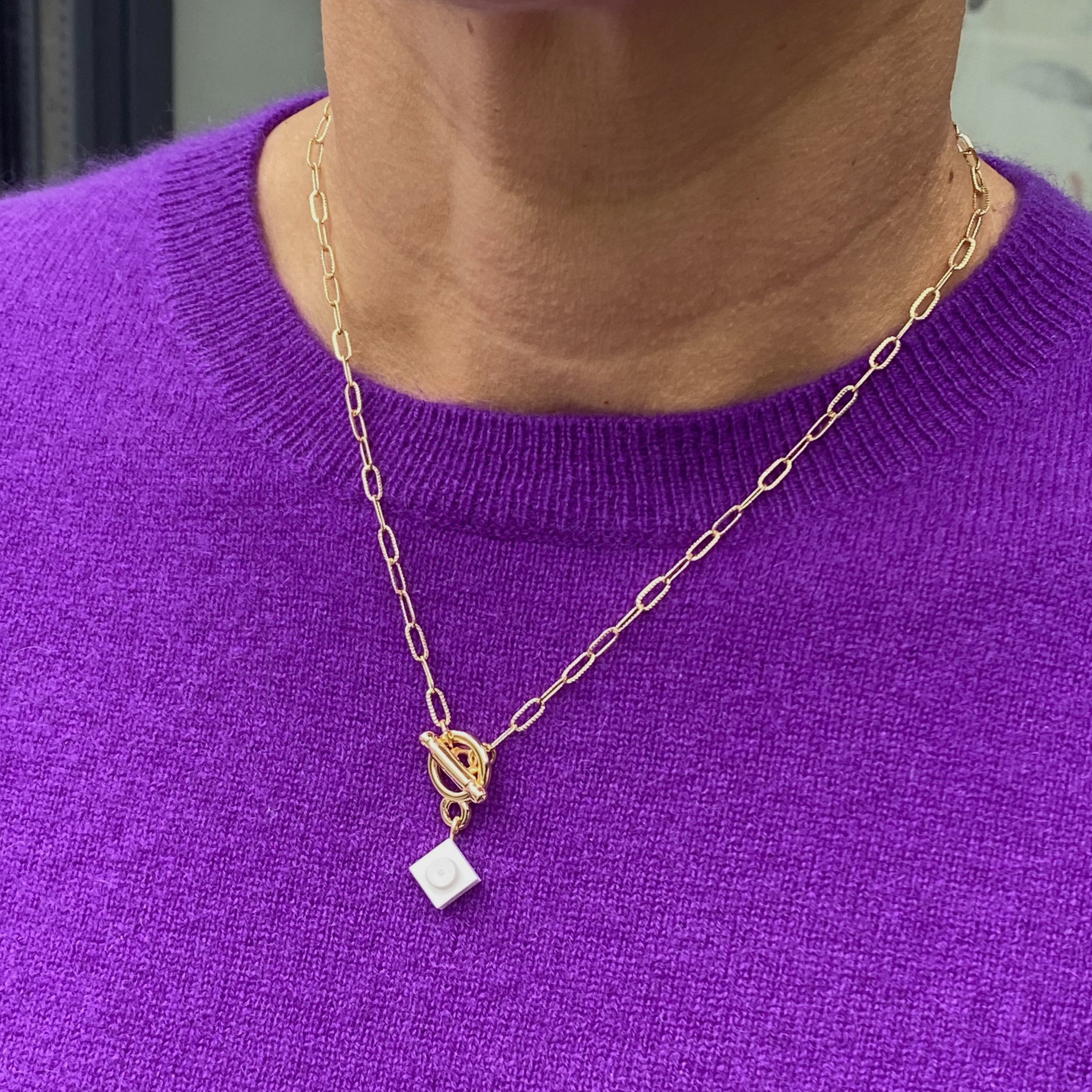 Hammered rectangular mesh necklace - Les Danseuses