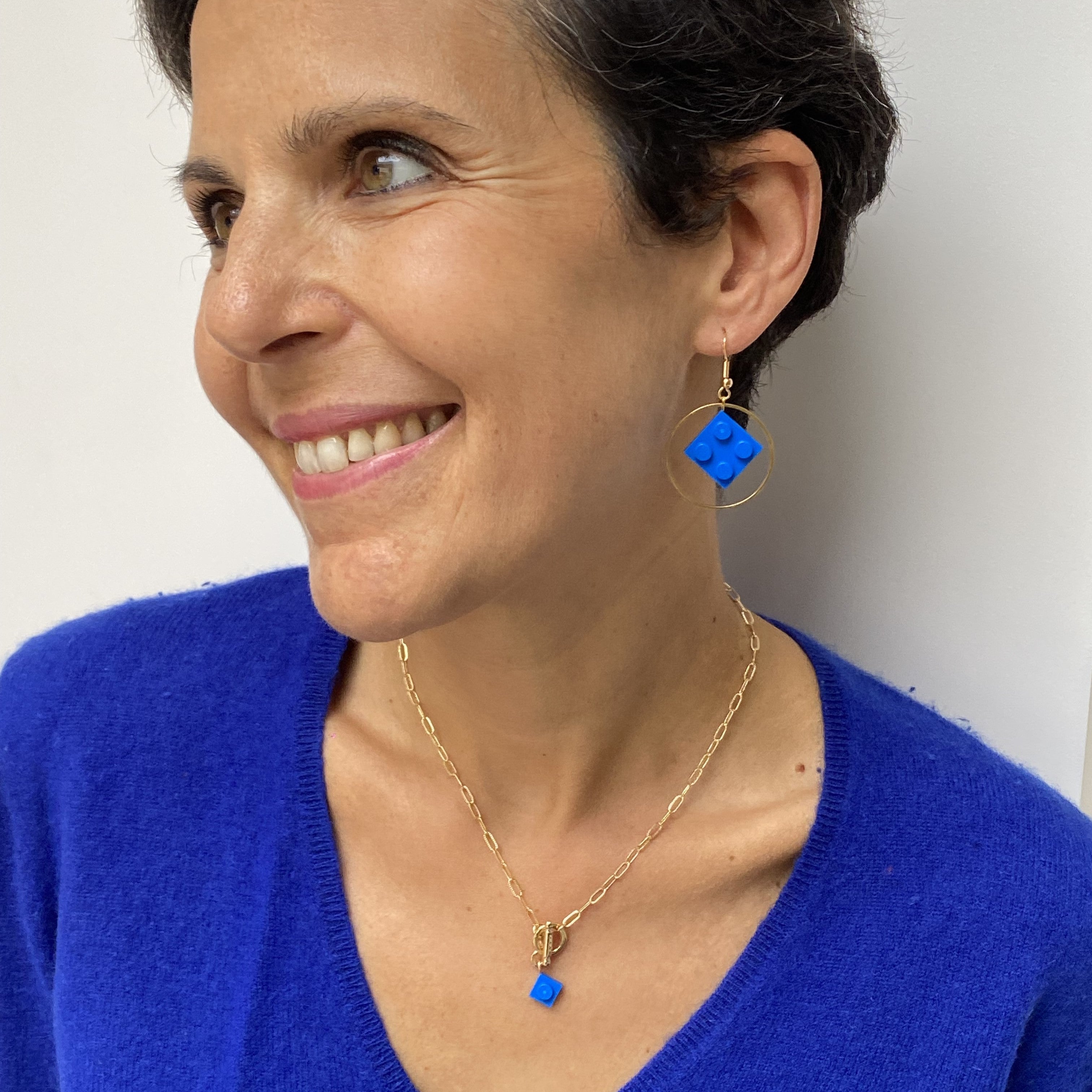 Hammered rectangular mesh necklace - Les Danseuses
