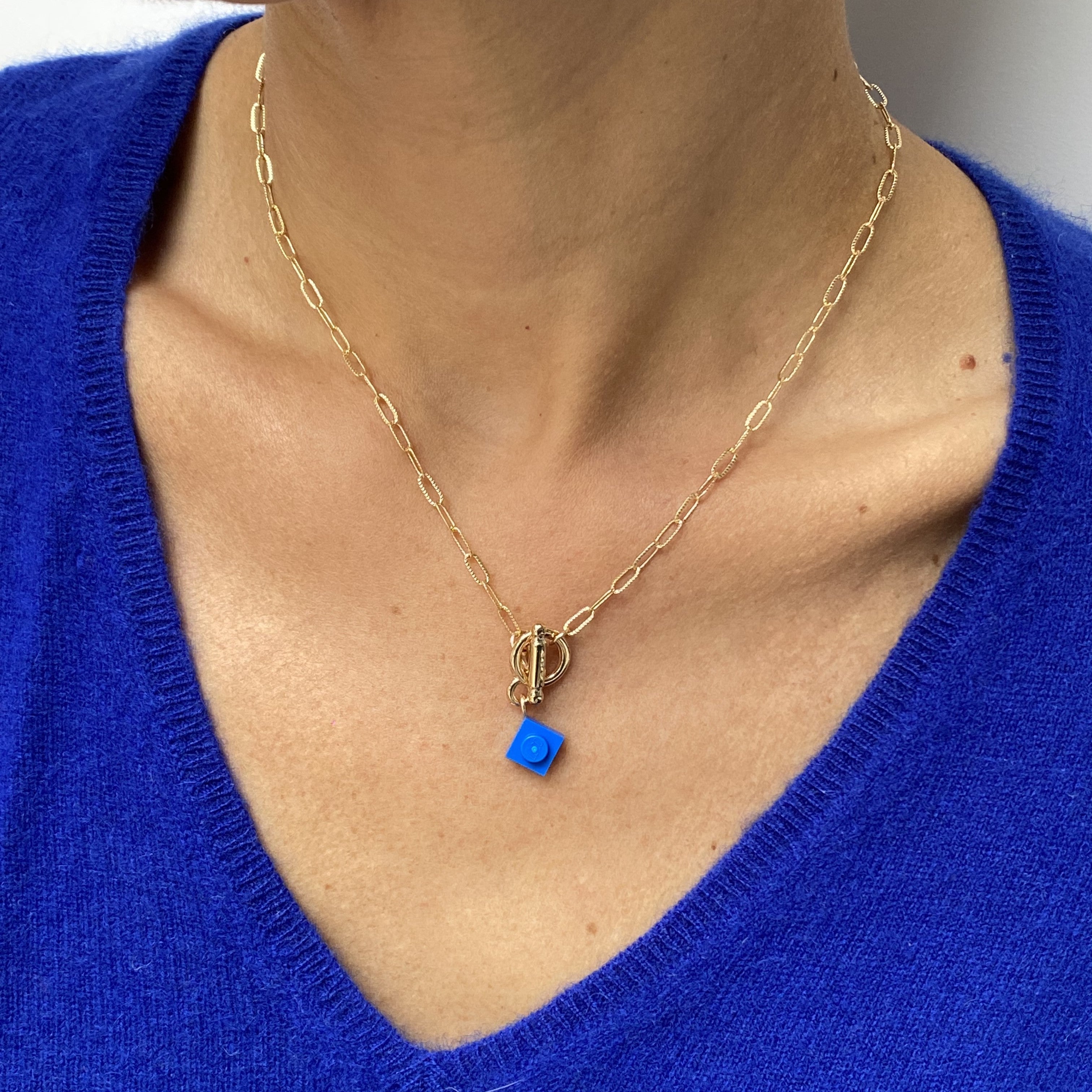 Hammered rectangular mesh necklace - Les Danseuses