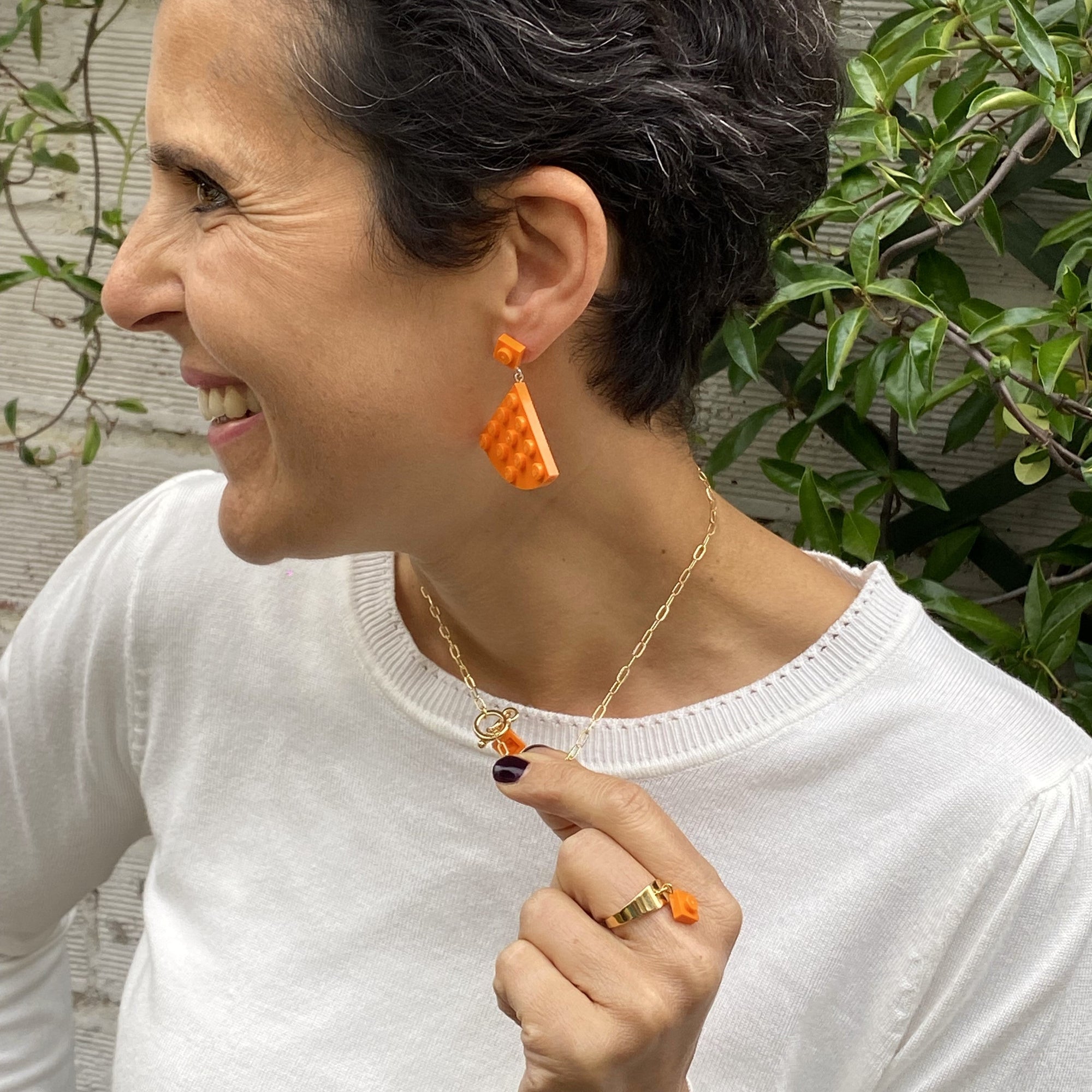 Collier maille rectangle martelée - Les Danseuses