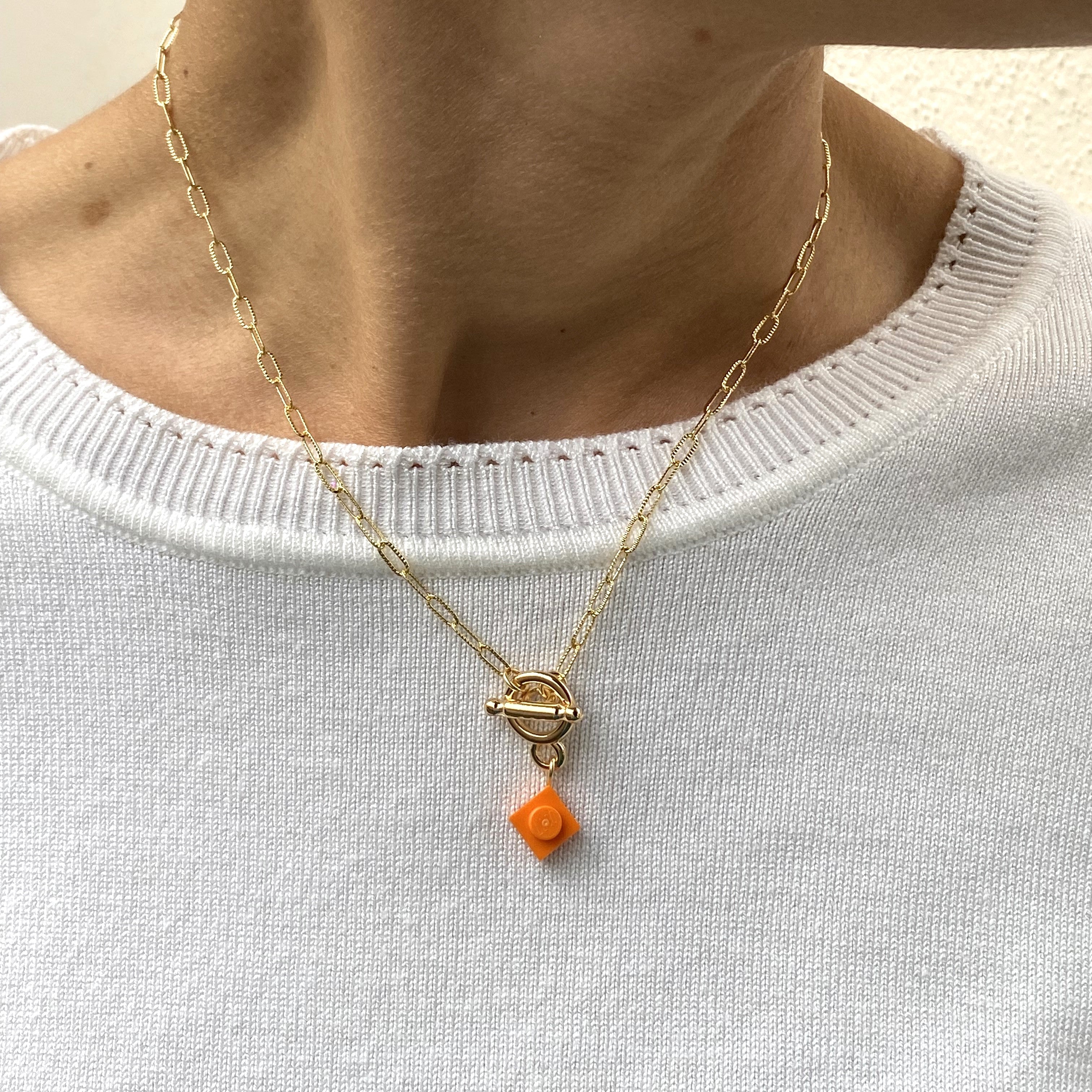 Hammered rectangular mesh necklace - Les Danseuses