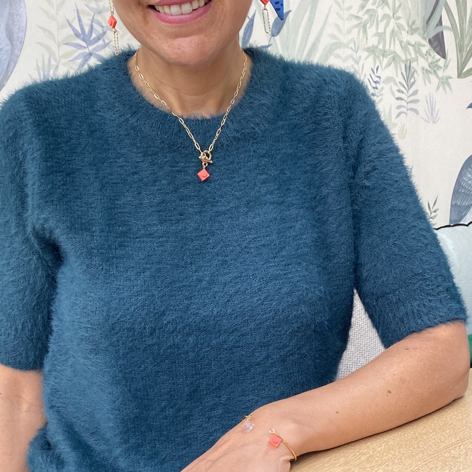 Collier maille rectangle martelée - Les Danseuses