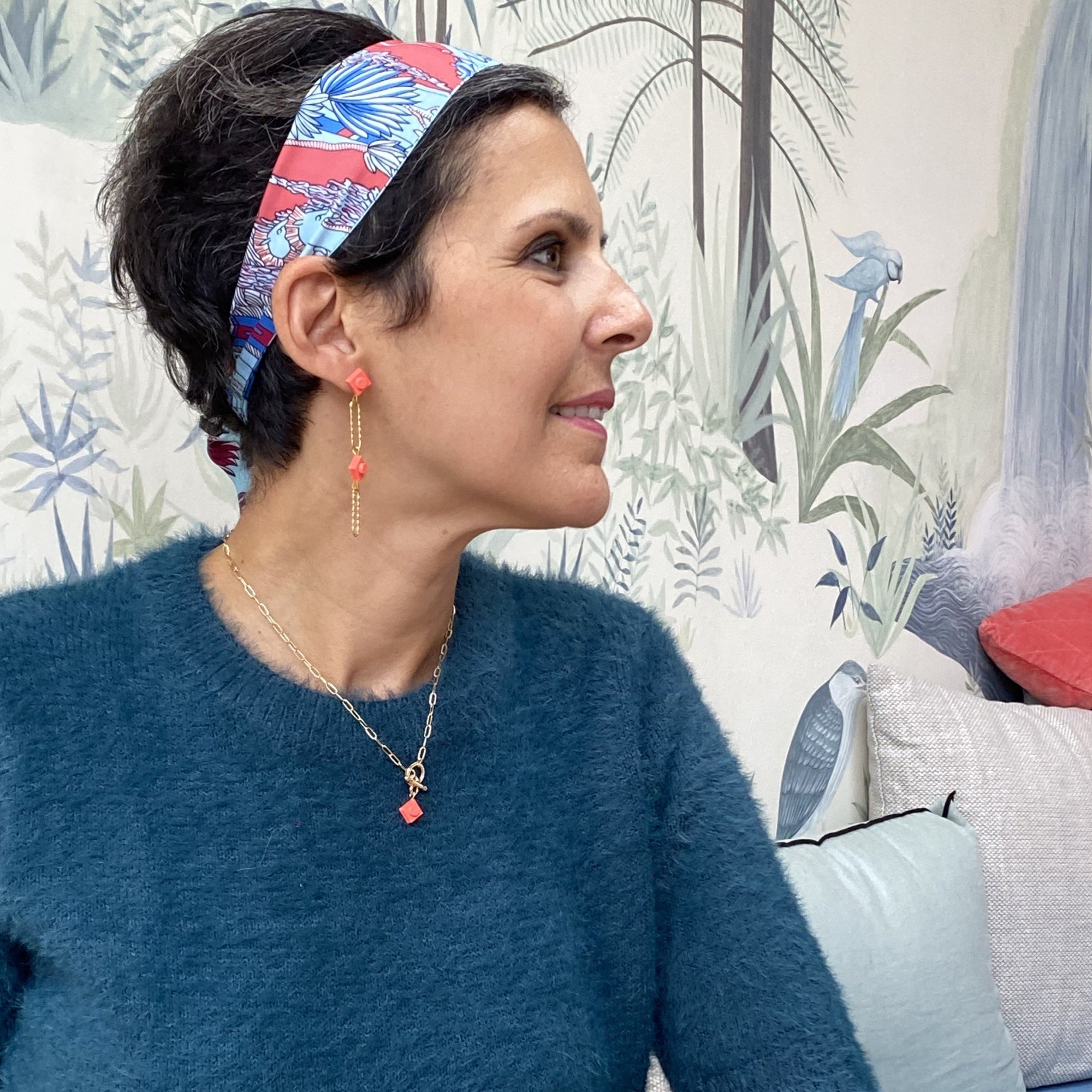 Collier maille rectangle martelée - Les Danseuses