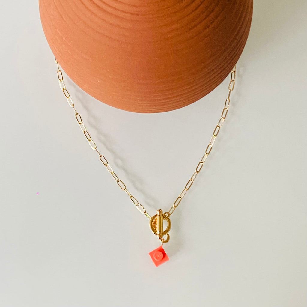 Collier maille rectangle martelée - Les Danseuses