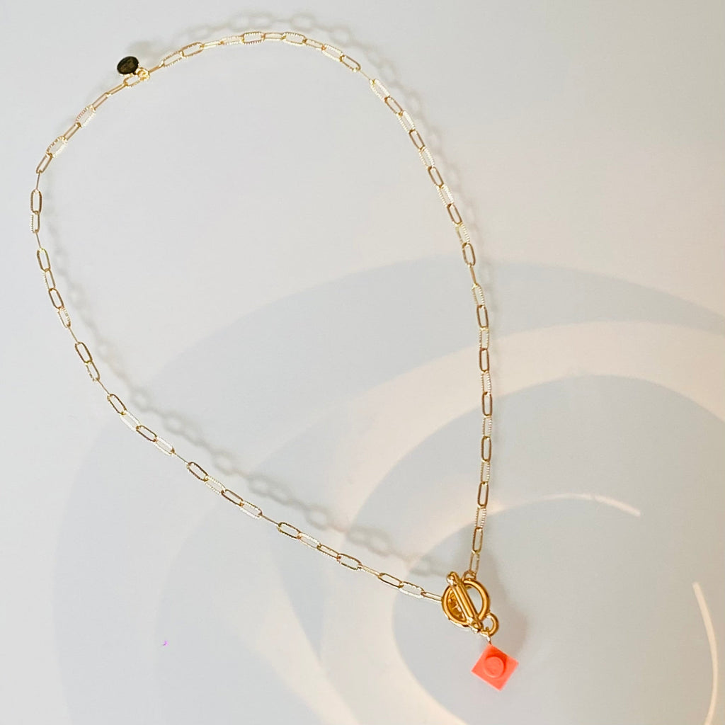 Collier maille rectangle martelée - Les Danseuses