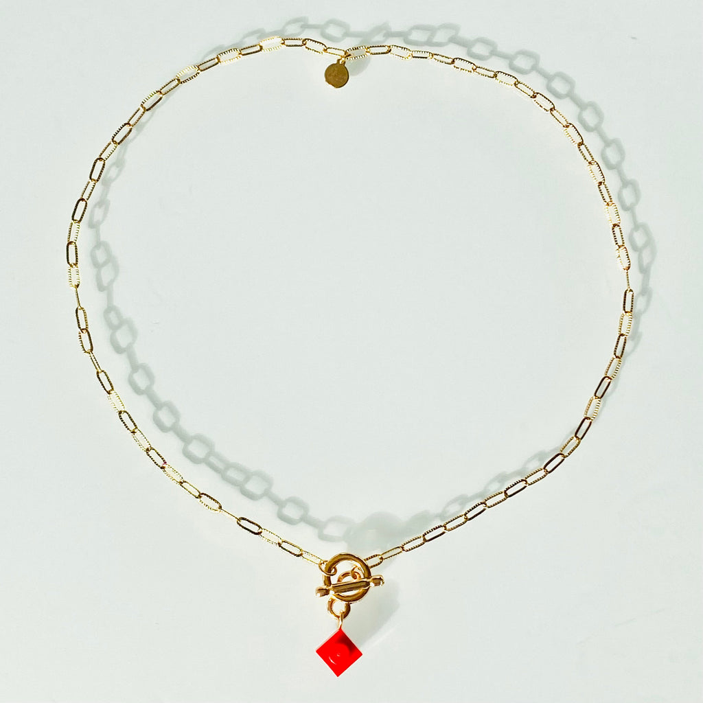 Collier maille rectangle martelée - Les Danseuses