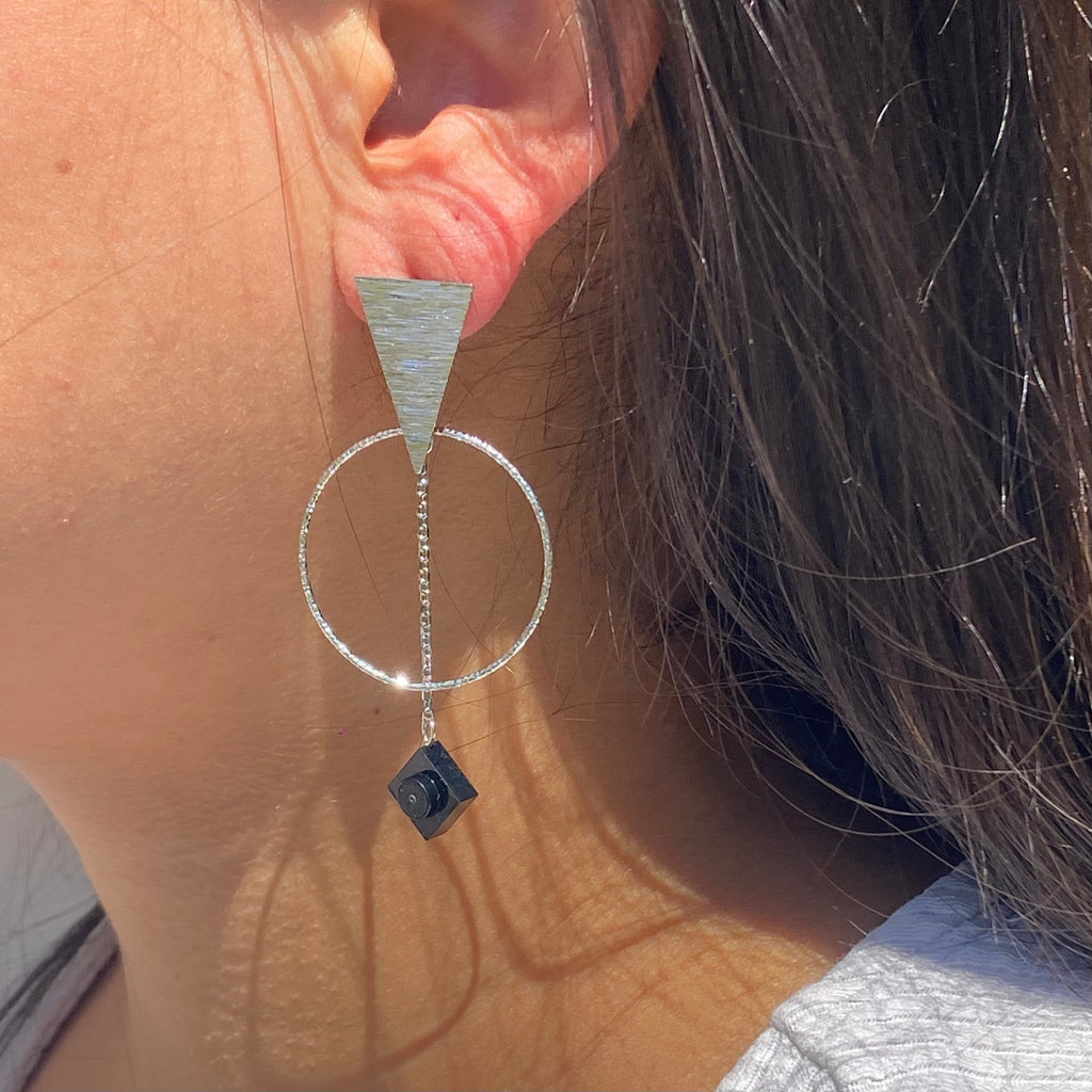 Silver ethnic earrings - Les Voyageuses