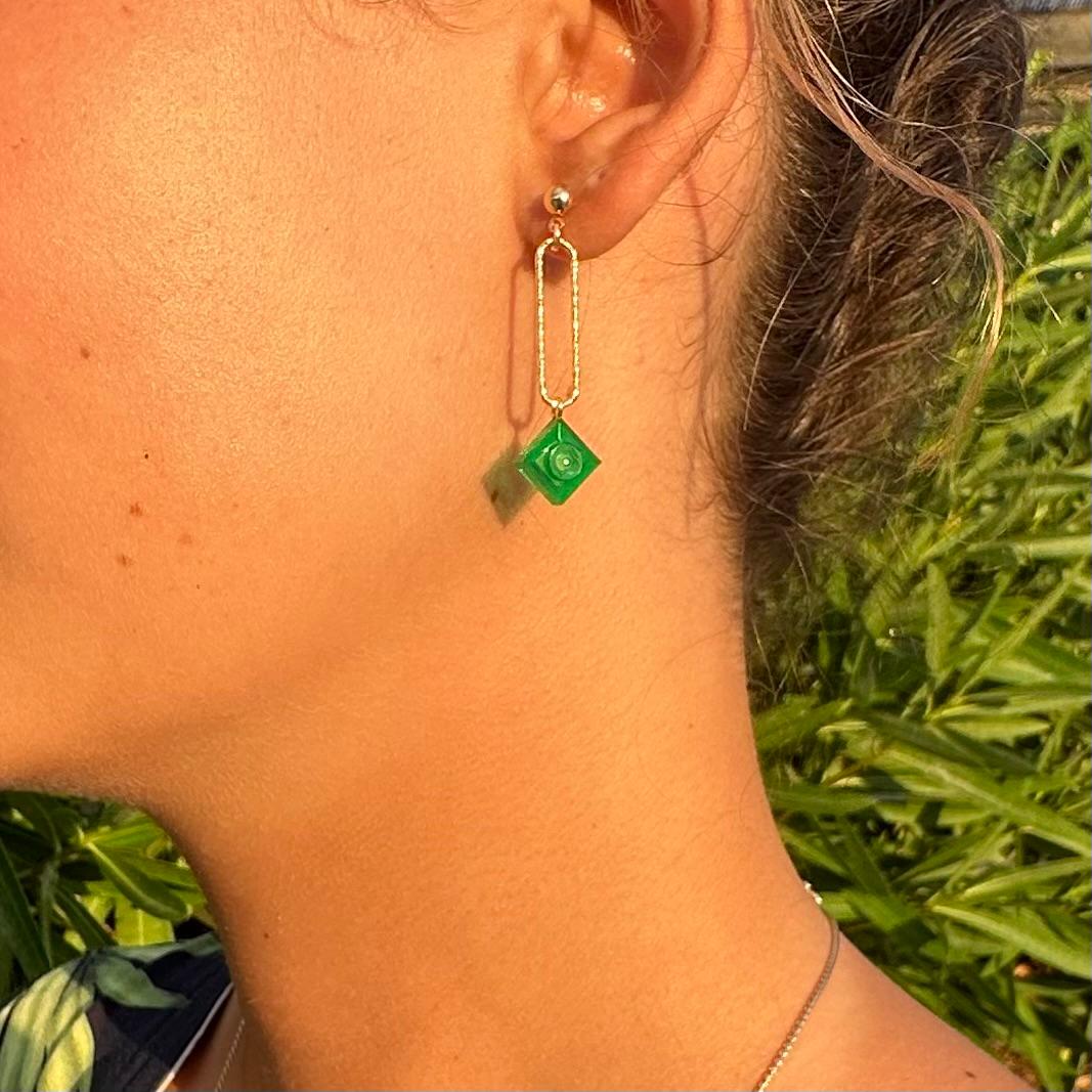 Hammered effect gold earrings - Les Danseuses
