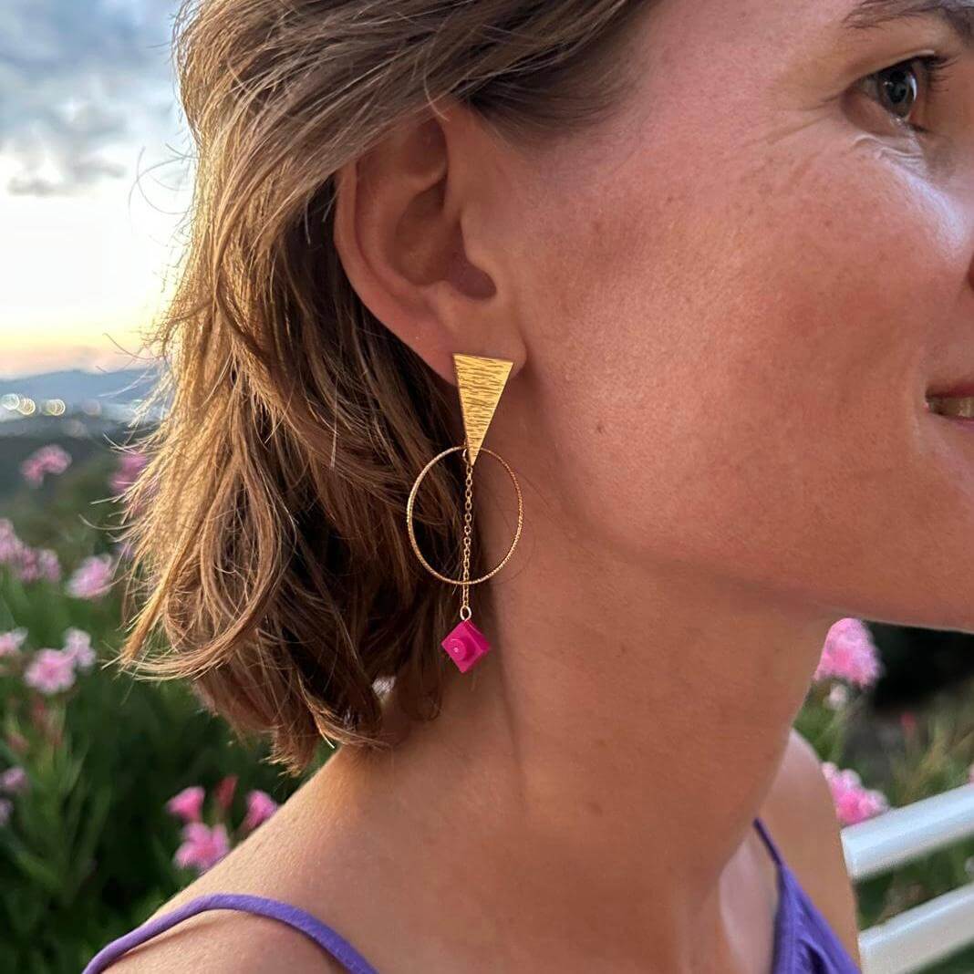 Golden ethnic earrings - Les Voyageuses