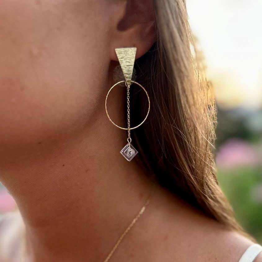 Golden ethnic earrings - Les Voyageuses