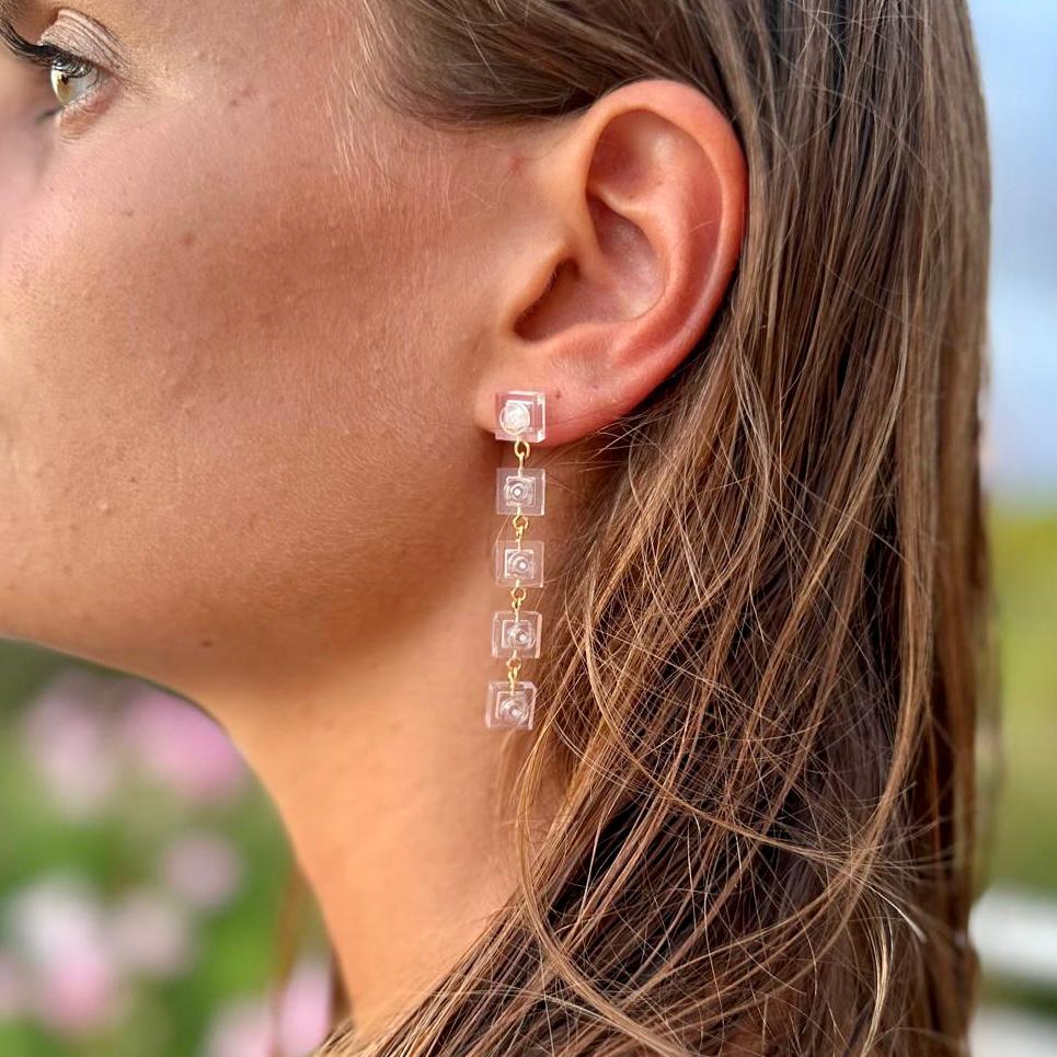 Boucles d'oreilles pendantes dorées - Les Somptueuses