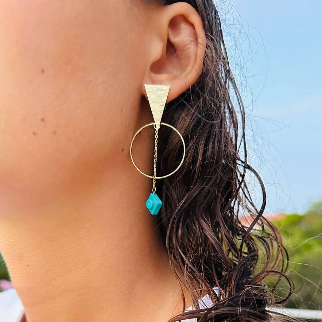 Golden ethnic earrings - Les Voyageuses