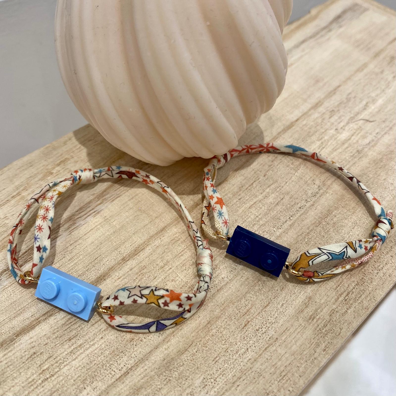 Bracelet Liberty avec brique de Lego® - imprimé étoilé Adeladja