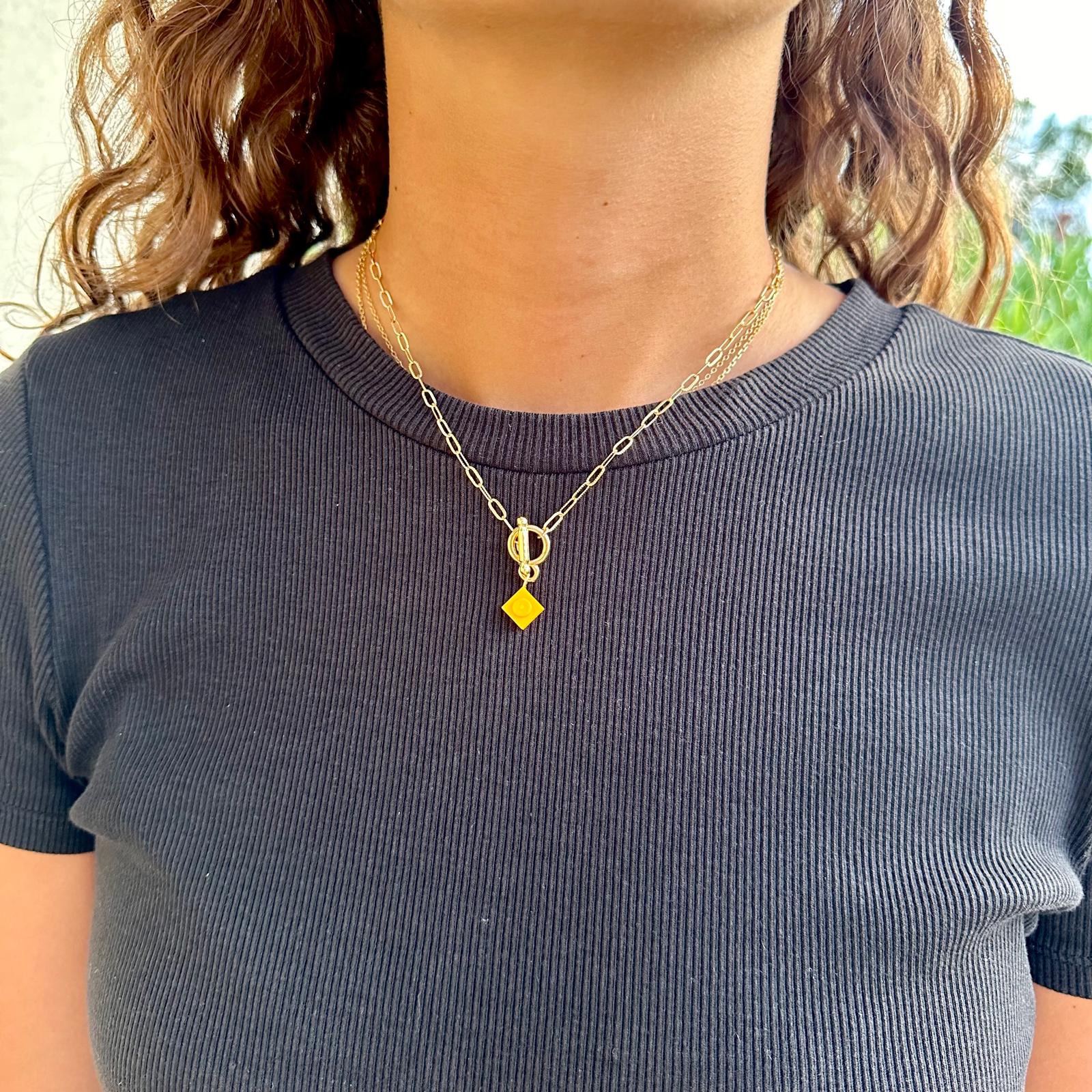 Hammered rectangular mesh necklace - Les Danseuses