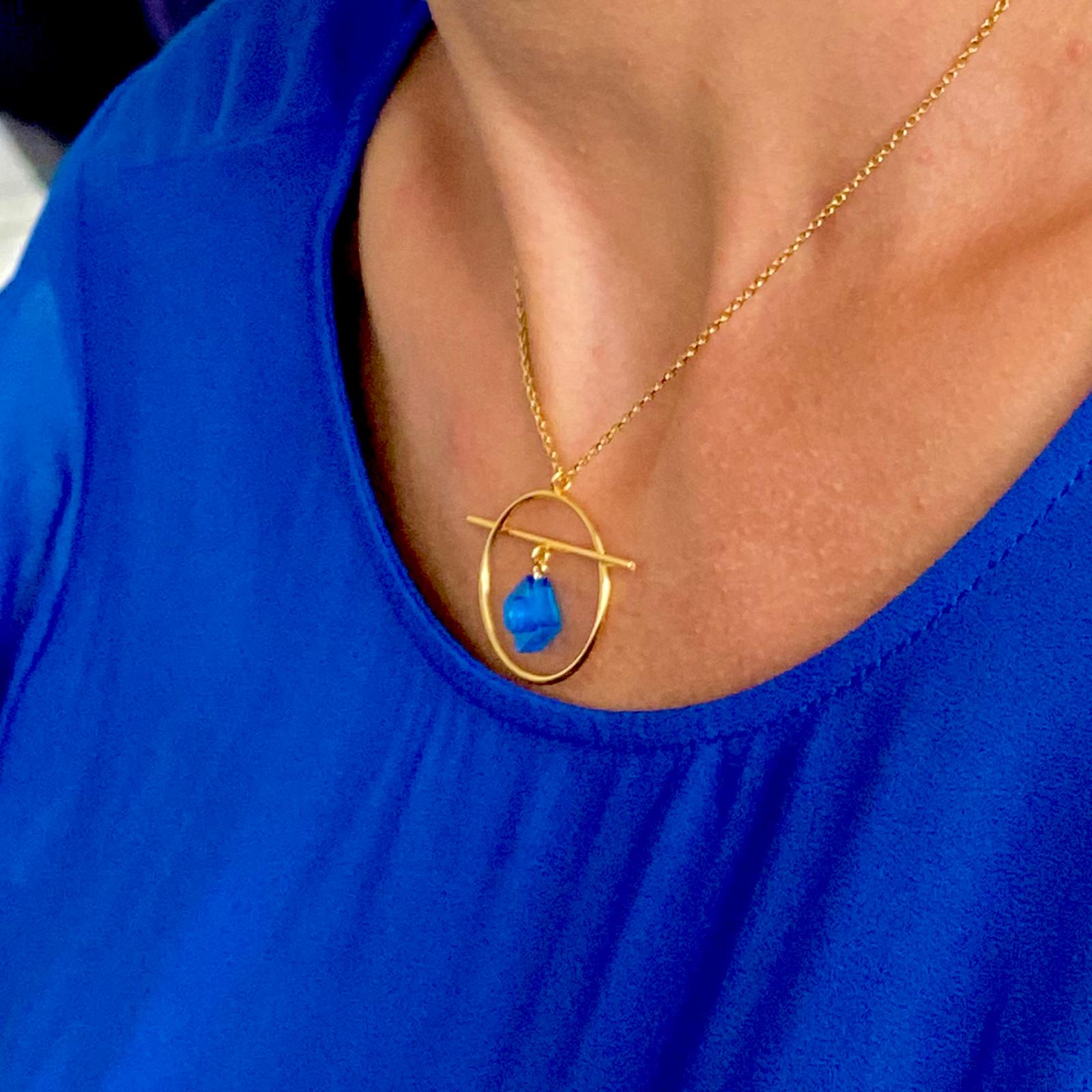 Geometric necklace with a Lego brick - Les Astucieuses