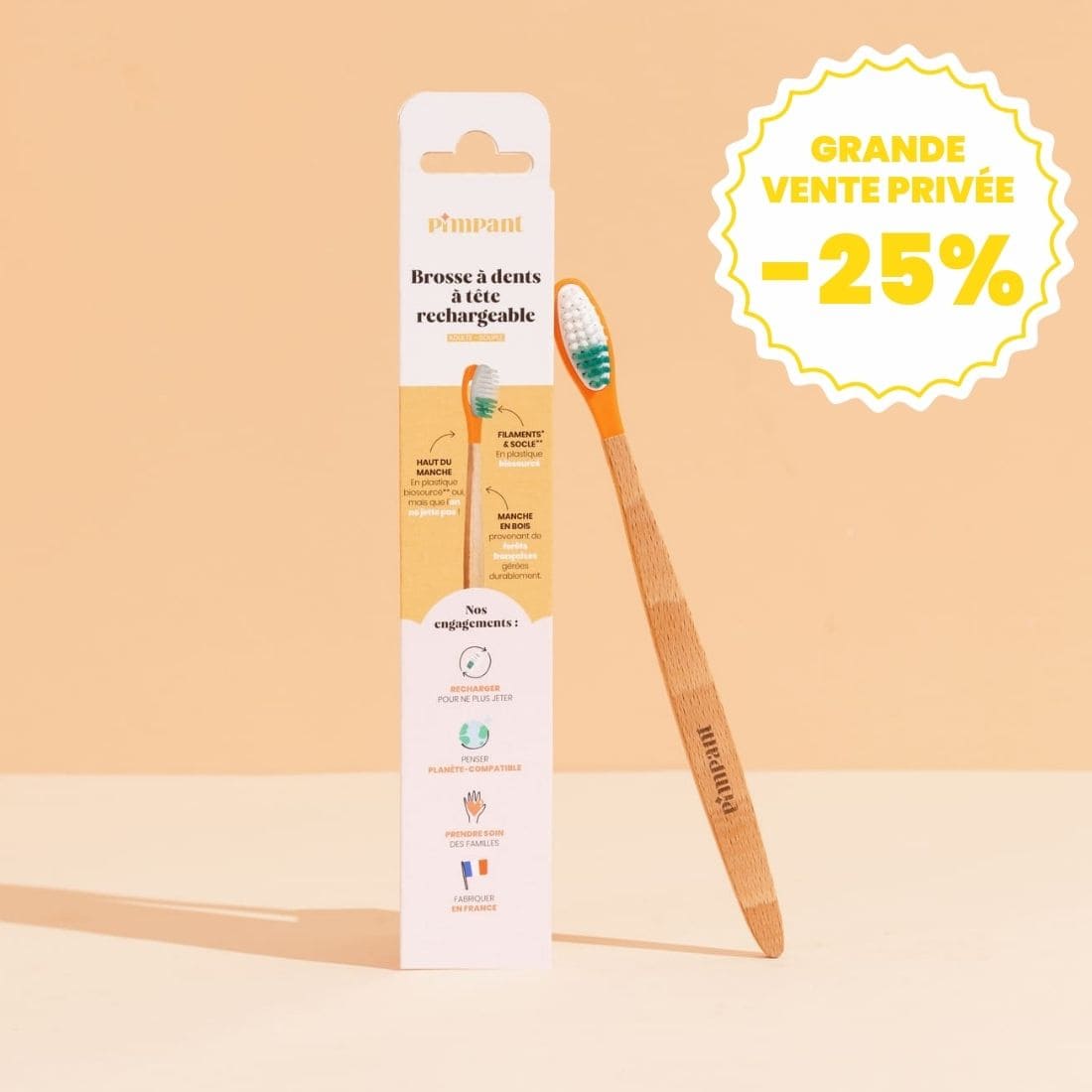 Brosse à dents à tête rechargeable (poils souples)