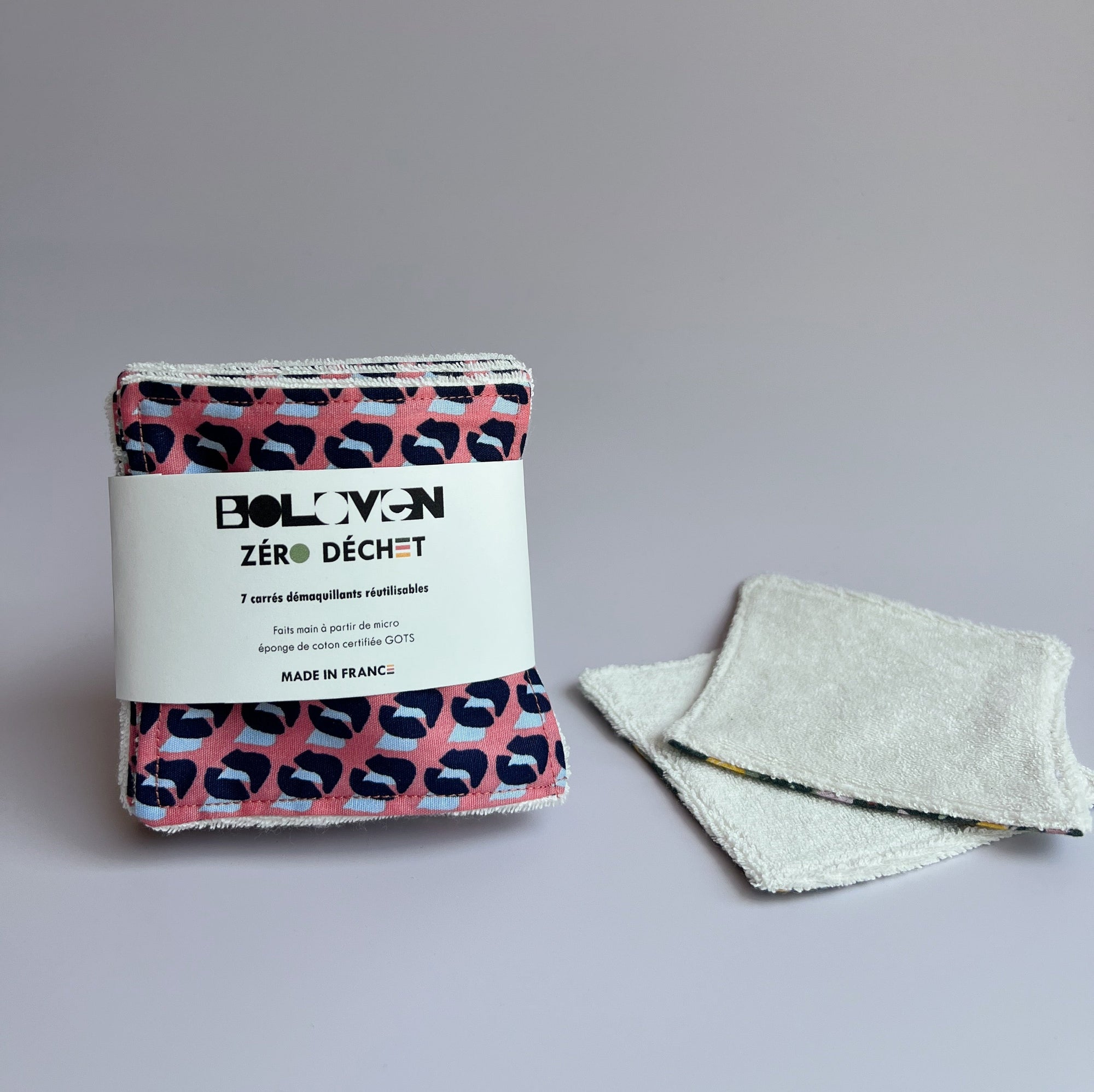 Kit de 7 cotons lavables en micro éponge de coton biologique | Pink