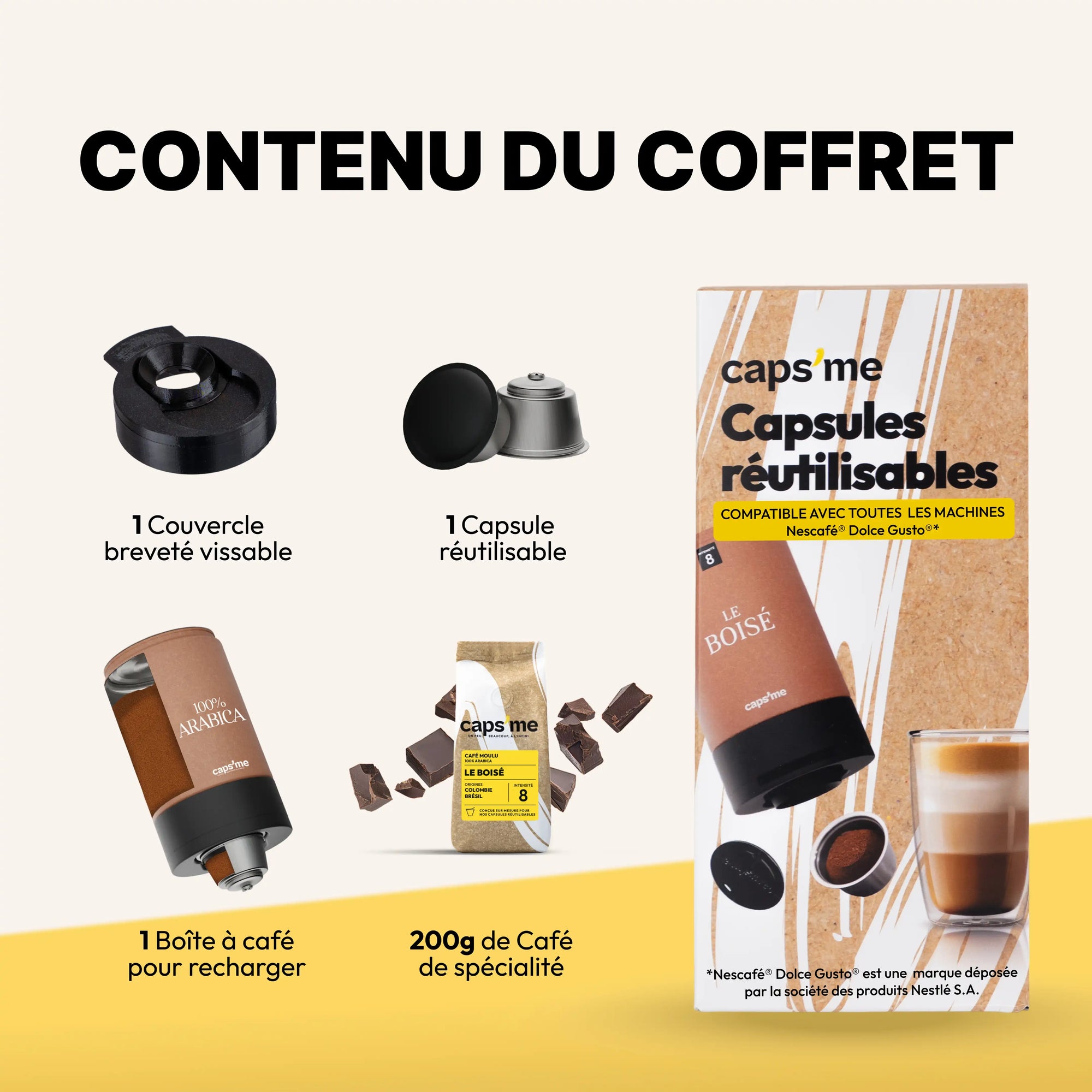 Coffret Caps'me compatible Nescafé® Dolce Gusto®