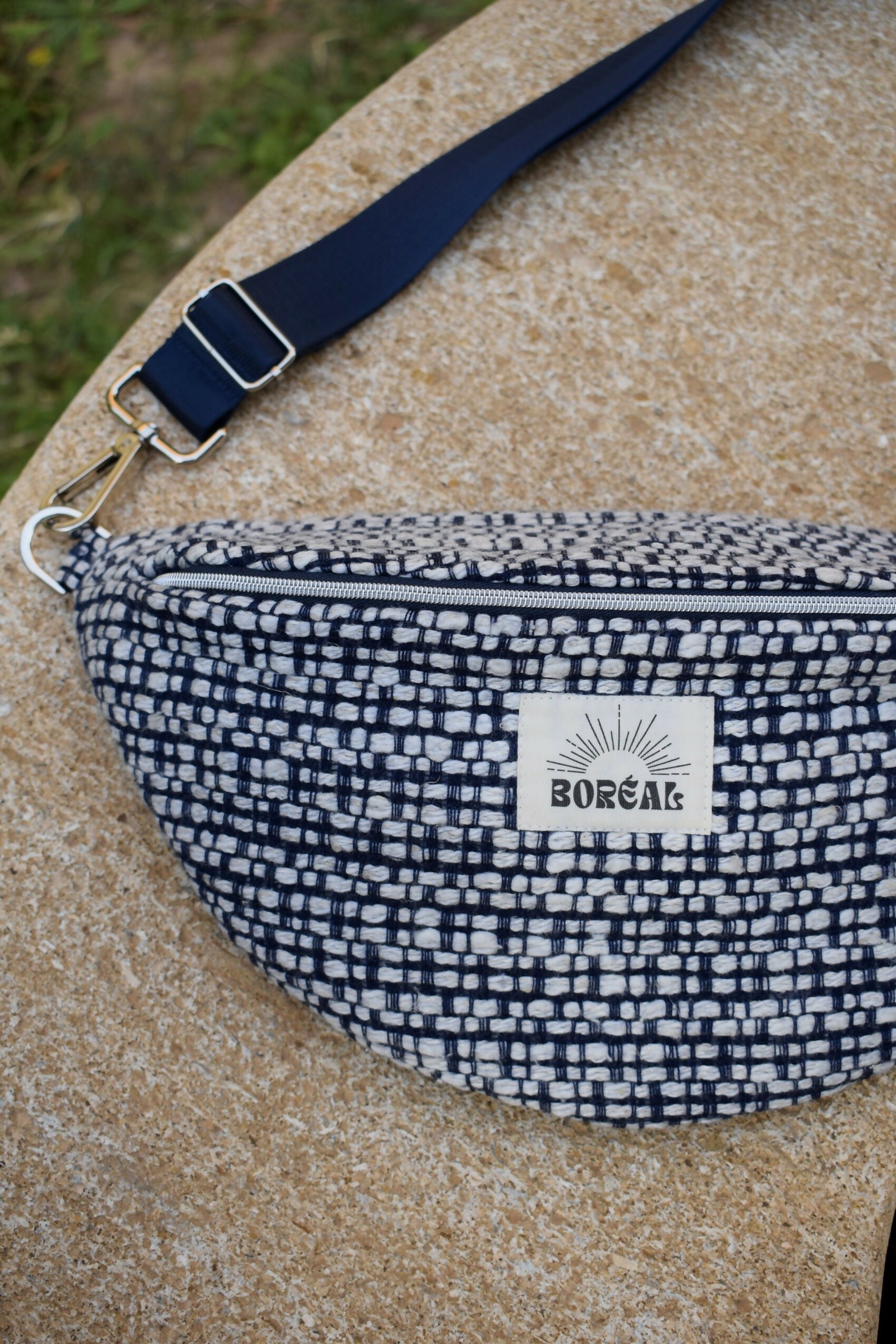 SAC BANANE HORTENSE TWEED BLEU