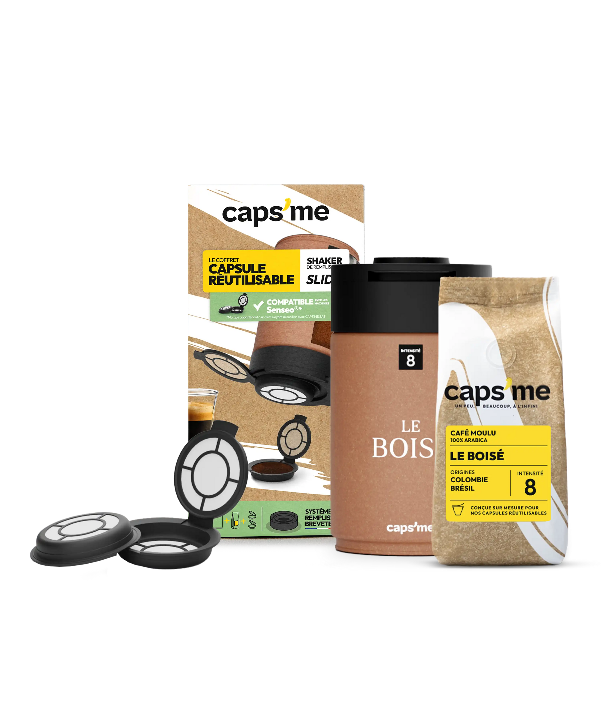 Coffret Caps'me Slide 2 capsules café compatibles Senseo®