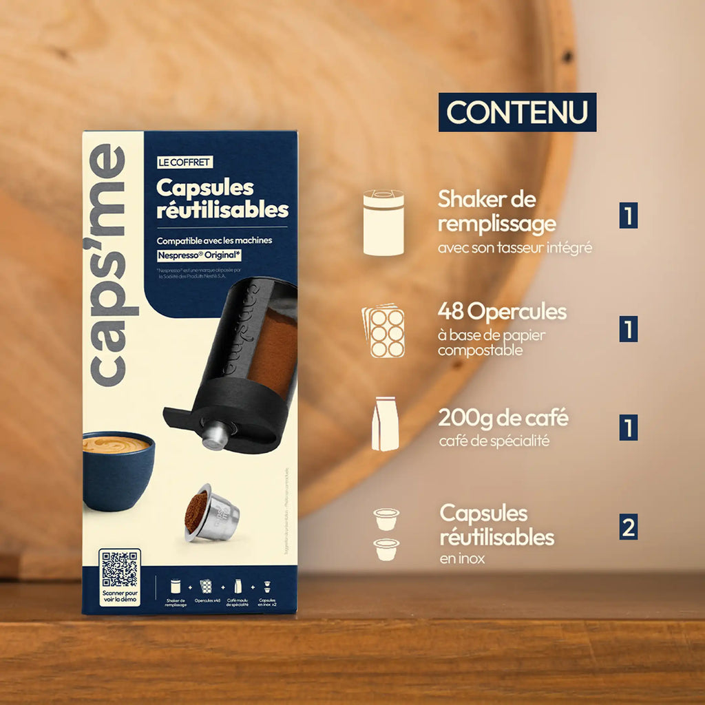Nouveau coffret capsules réutilisables compatibles Nespresso® Original & L'Or Barista®*