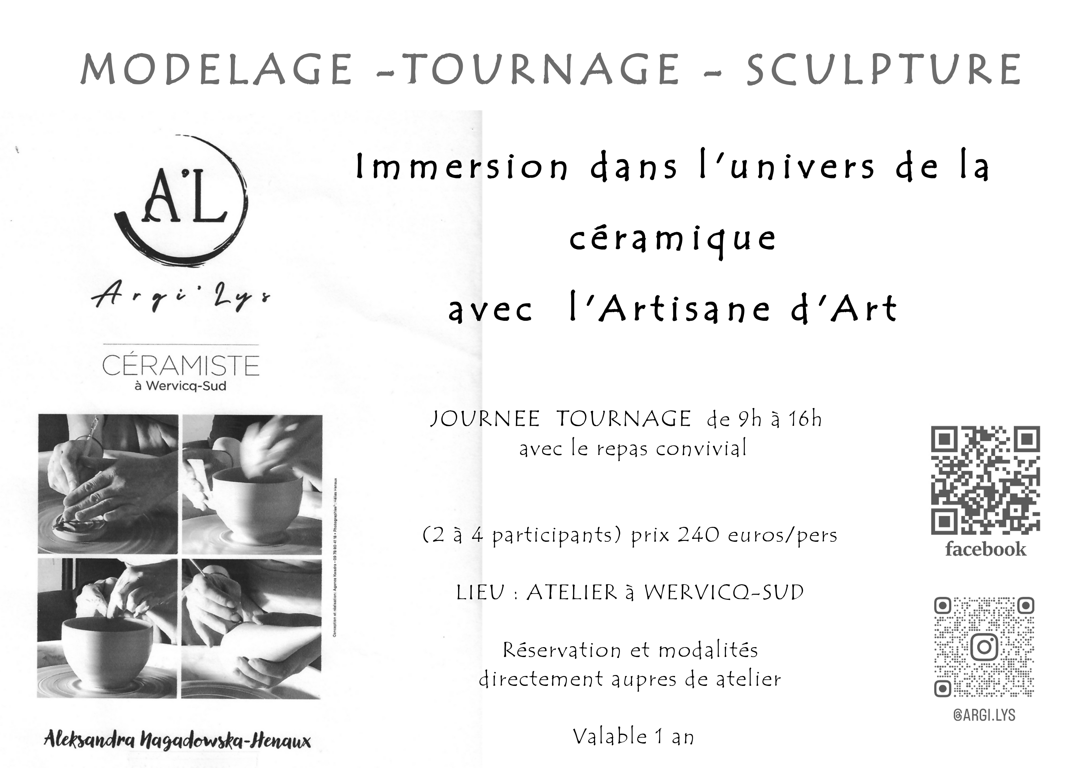 Atelier immersion dans le monde de la poterie
