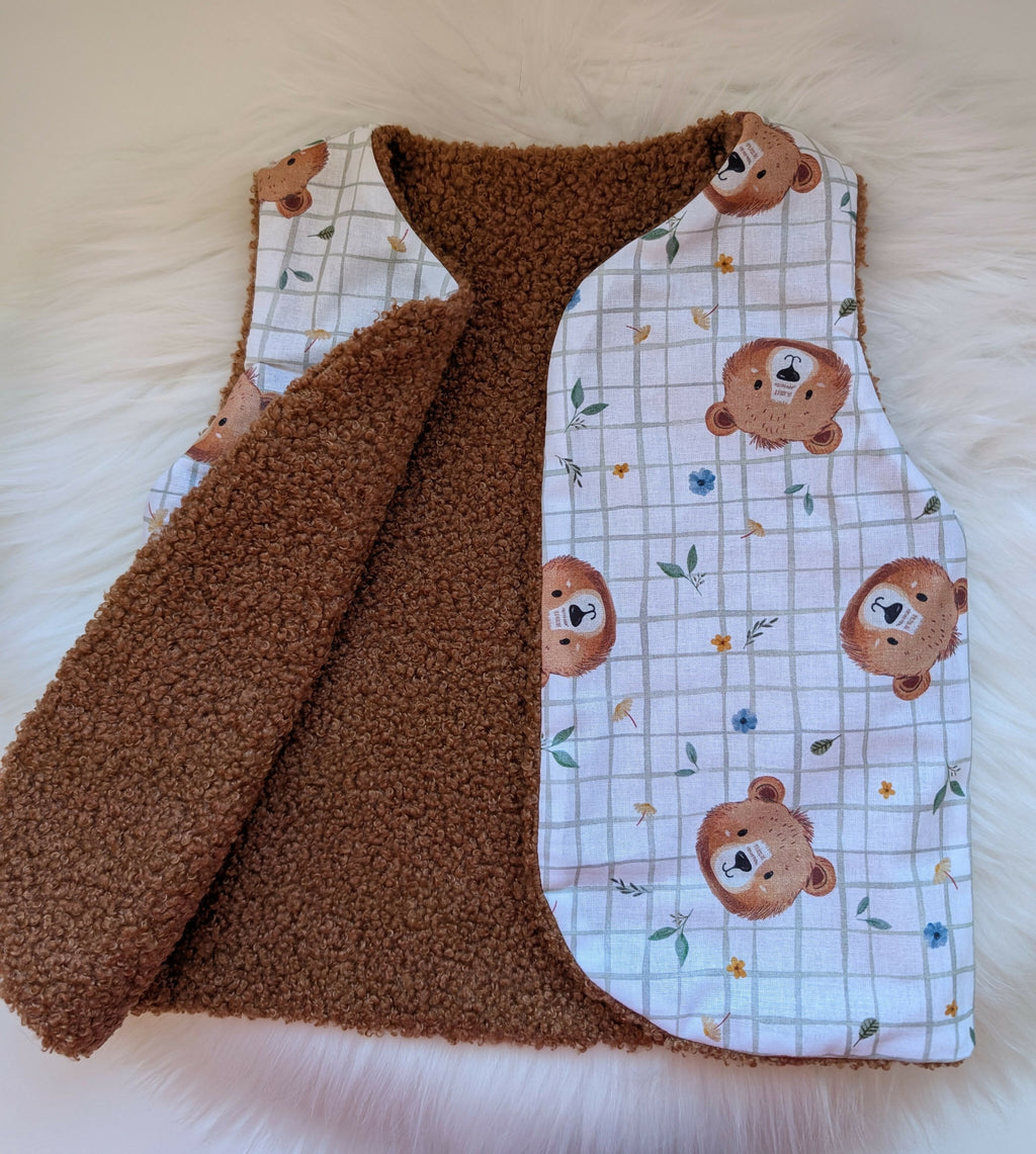 Gilet de Berger Réversible taille 18 mois-3 ans OURS