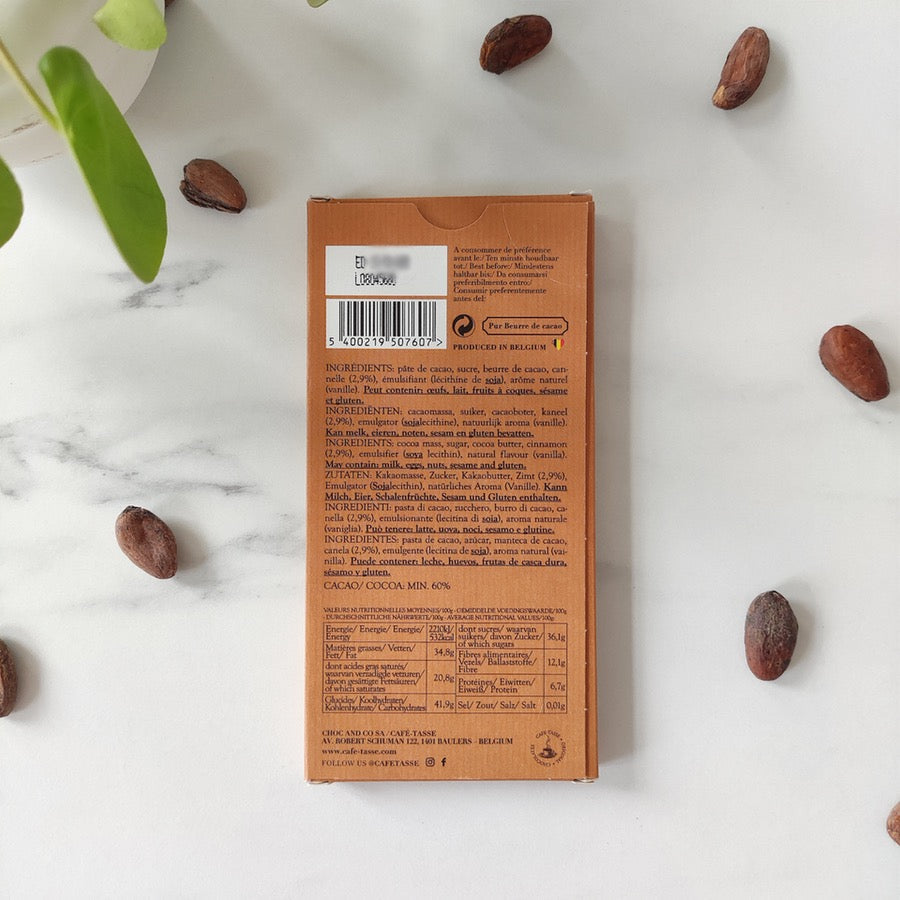 Café-Tasse chocolat noir à la cannelle Café-Tasse chocolat noir à la cannelle chocolat aromatisé cannelle chocolat noël idéee cadeau chocolat