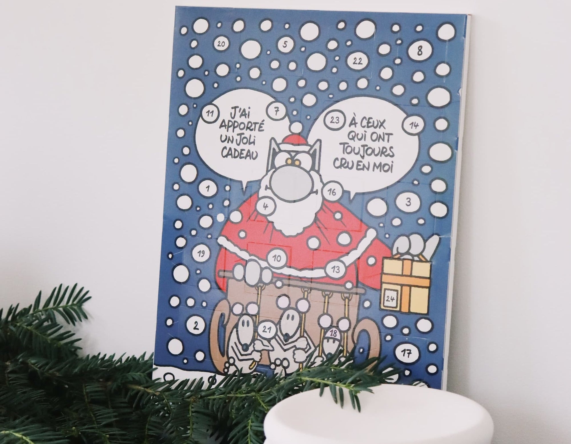 Décembre, savoureux, amusant, Calendrier de l'Avent, Chat, Philippe Geluck, humour, gourmandise, voyage, Noël, cadeau, ami, magie, chocolat, artiste, belge, sourire