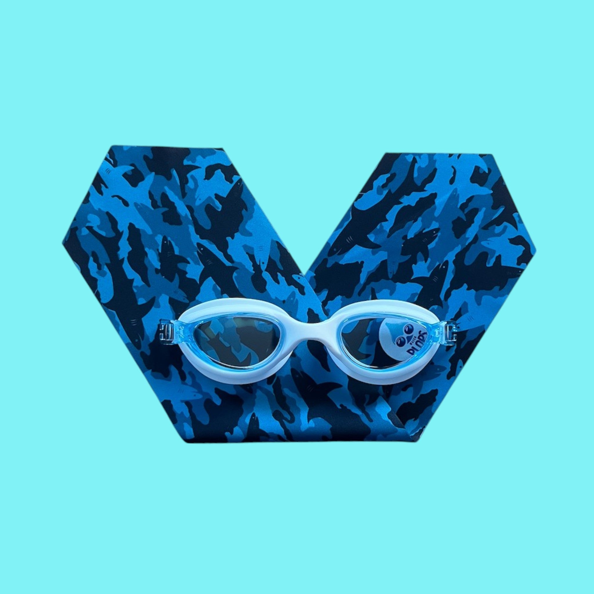 Camouflage Bleu Requins - Lunettes de piscine enfant