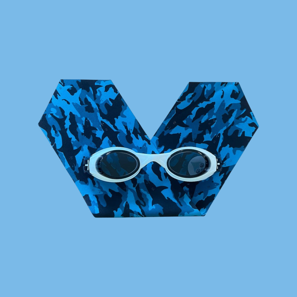 Camouflage Bleu Requins - Lunettes de piscine enfant