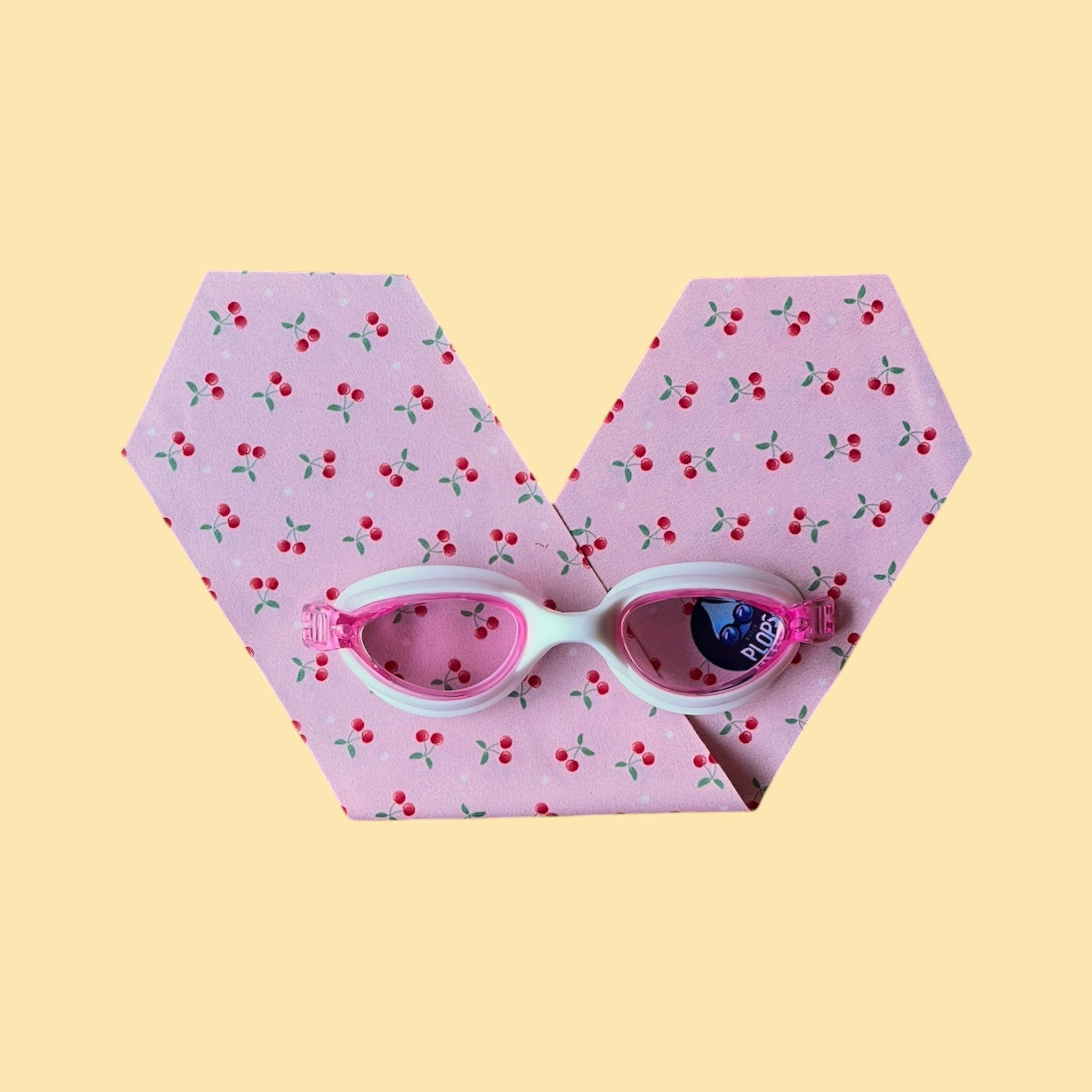 Cerises Fond Rose - Lunettes de piscine enfant