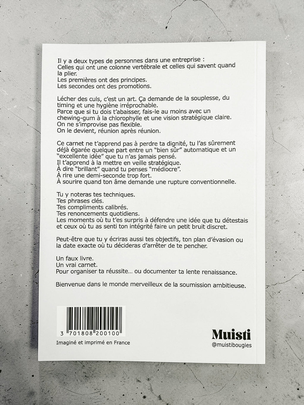 Carnet A5 - Devenir un bon lèche-cul sans puer de le gueule - dos