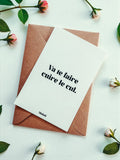 Carte postale à message - Va te faire cuire le cul
