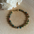 Indian agate bracelet - gold beads