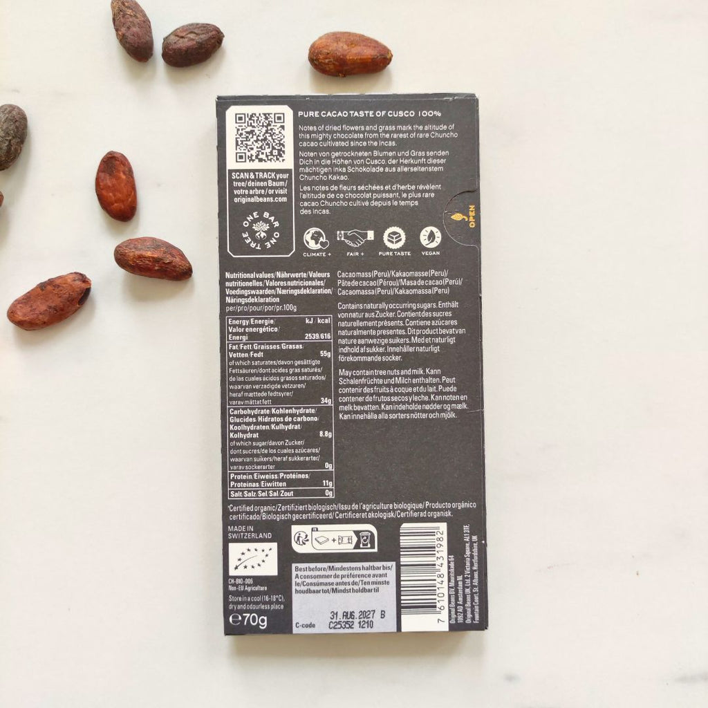 Original Beans - Chocolat Noir 100% Cacao Chuncho du Pérou – Cusco Heights