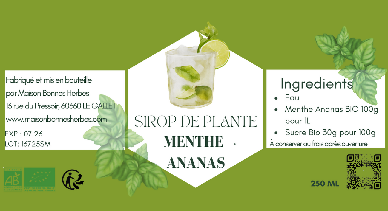 SIROP DE MENTHE ANANAS